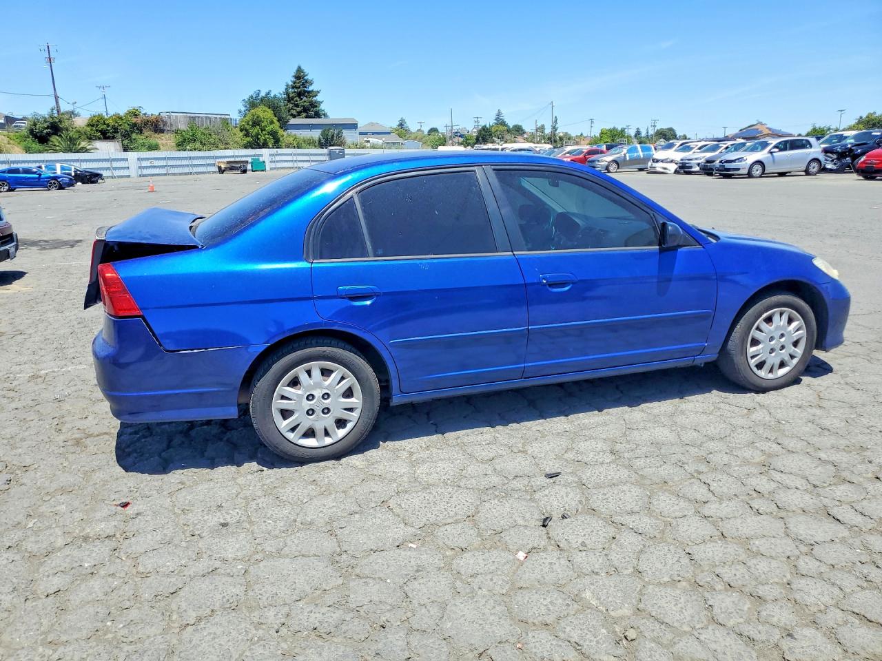 2005 Honda Civic Lx Blue vin: 2HGES16595H554246