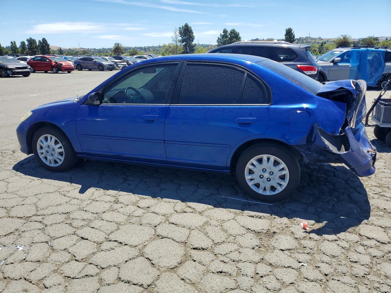 2005 Honda Civic Lx Blue vin: 2HGES16595H554246