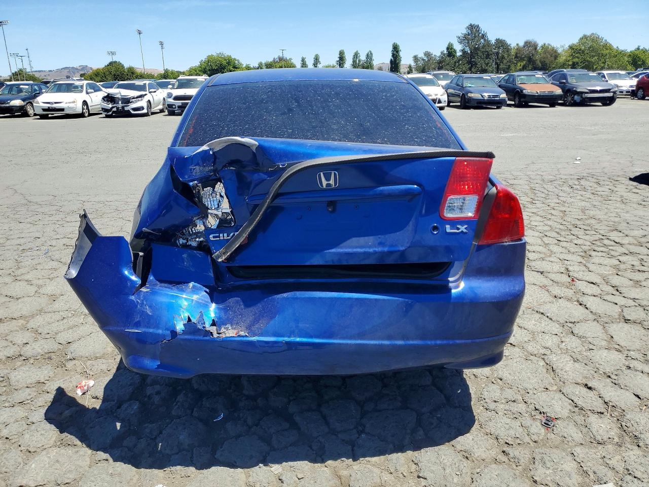 2005 Honda Civic Lx Blue vin: 2HGES16595H554246