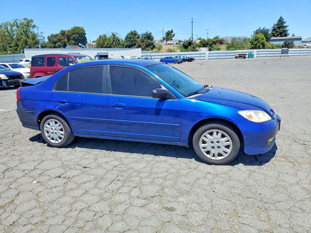 2005 Honda Civic Lx Blue vin: 2HGES16595H554246