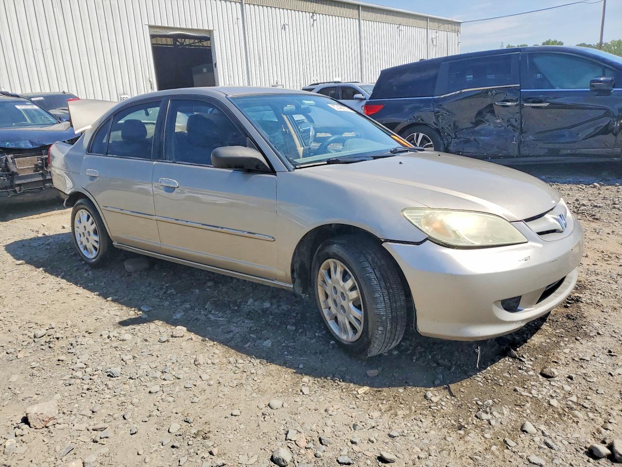2005 Honda Civic Lx Бежевый vin: 2HGES16595H560516