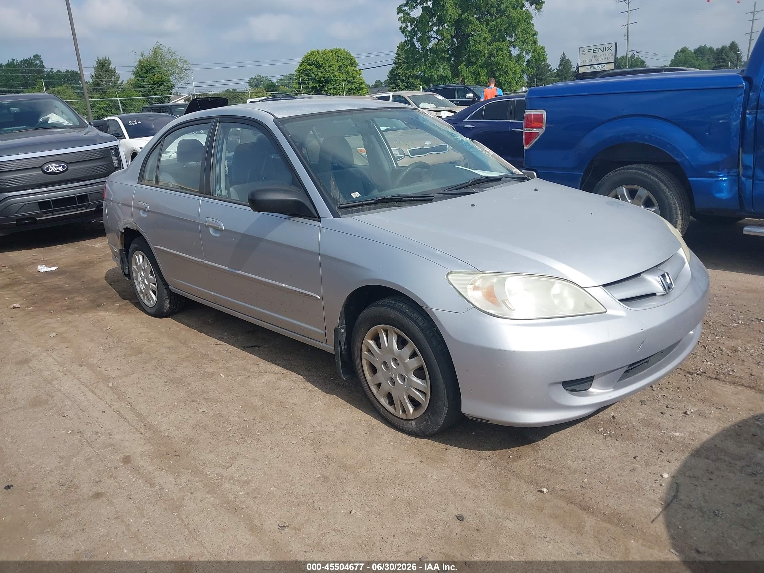 2005 Honda Civic Lx Silver vin: 2HGES16595H592186
