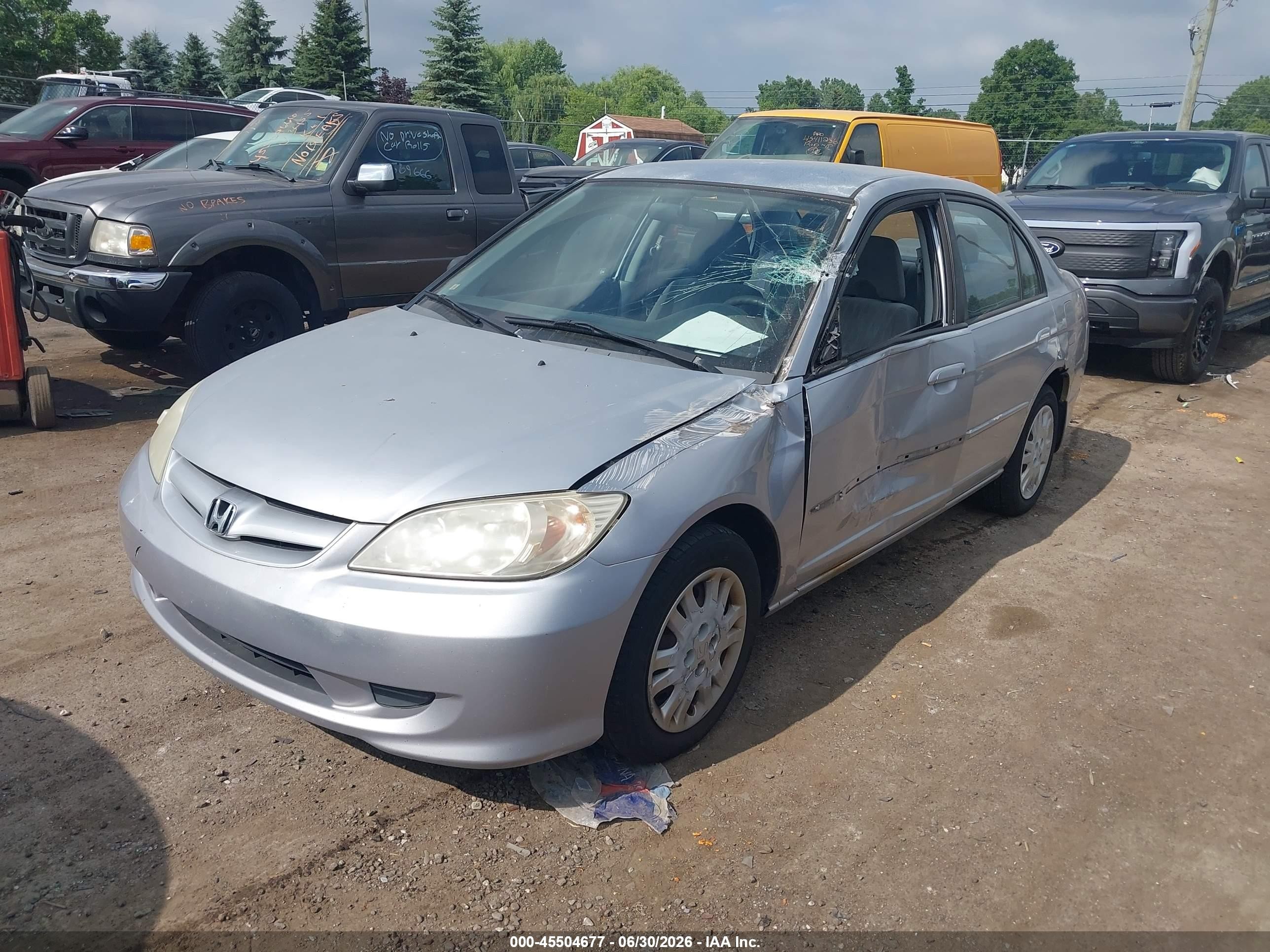 2005 Honda Civic Lx Silver vin: 2HGES16595H592186