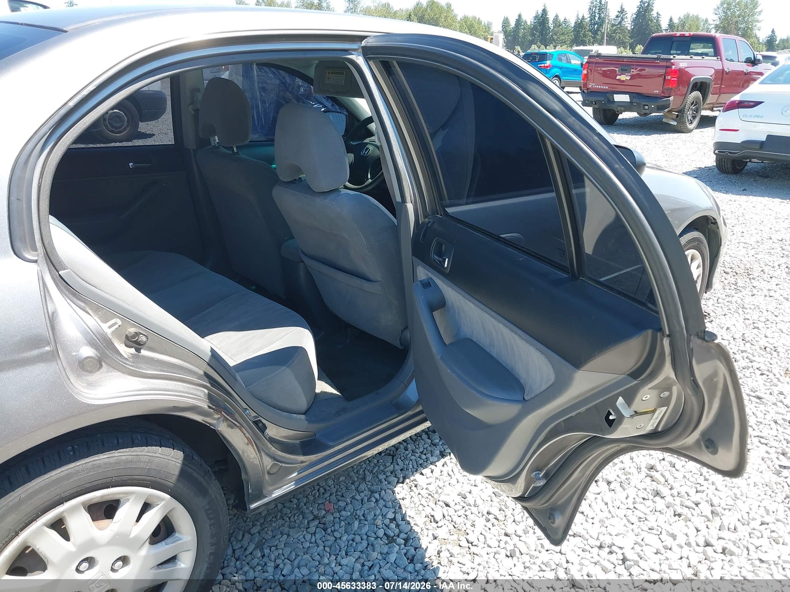 2005 Honda Civic Lx Gray vin: 2HGES16595H600643