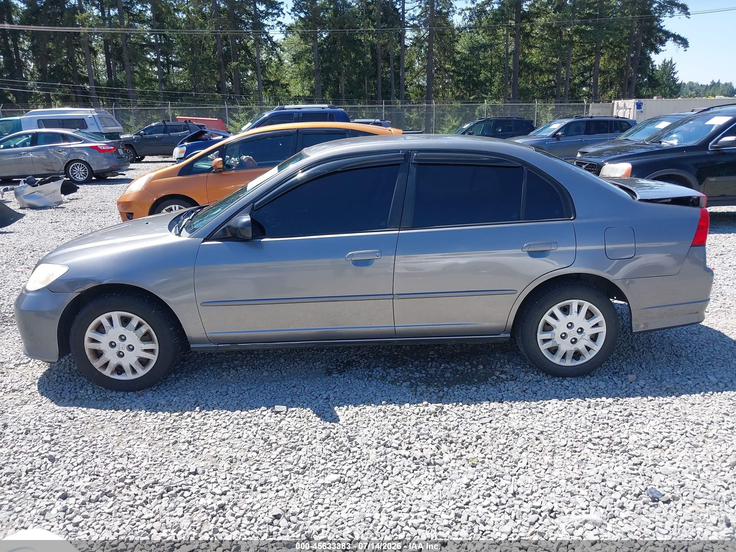 2005 Honda Civic Lx Gray vin: 2HGES16595H600643