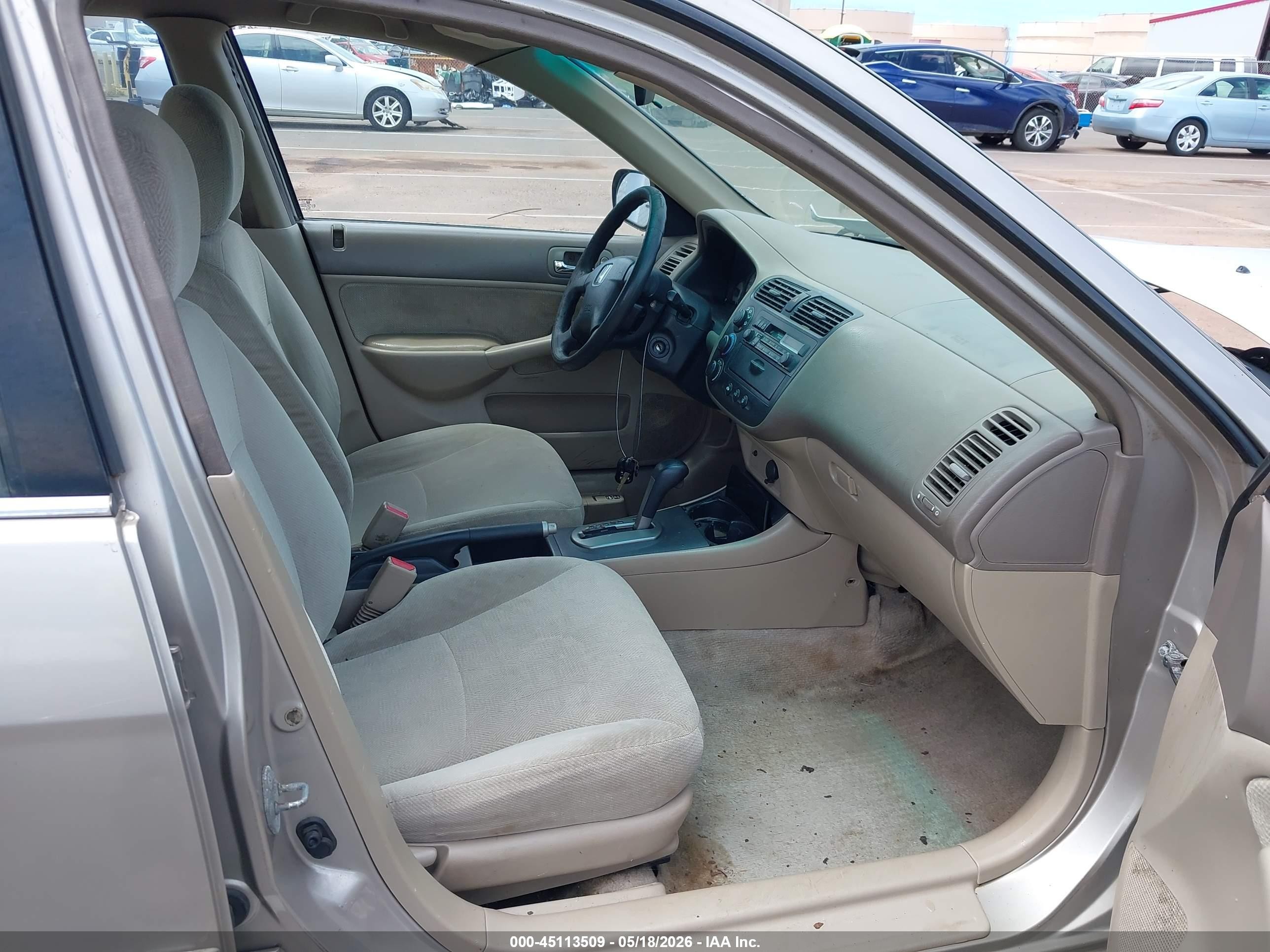 2002 Honda Civic Lx Tan vin: 2HGES165X2H537919