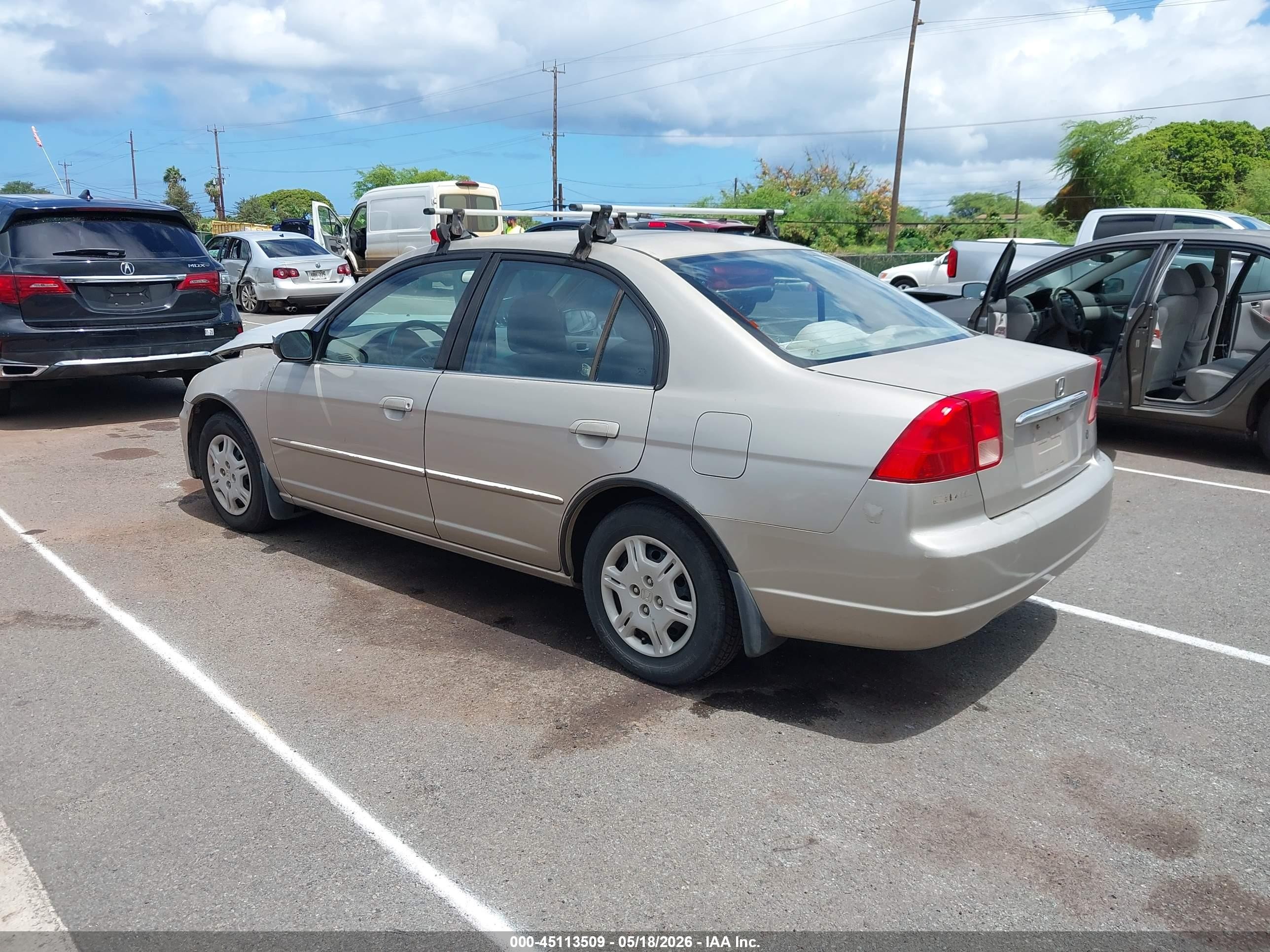 2002 Honda Civic Lx Tan vin: 2HGES165X2H537919