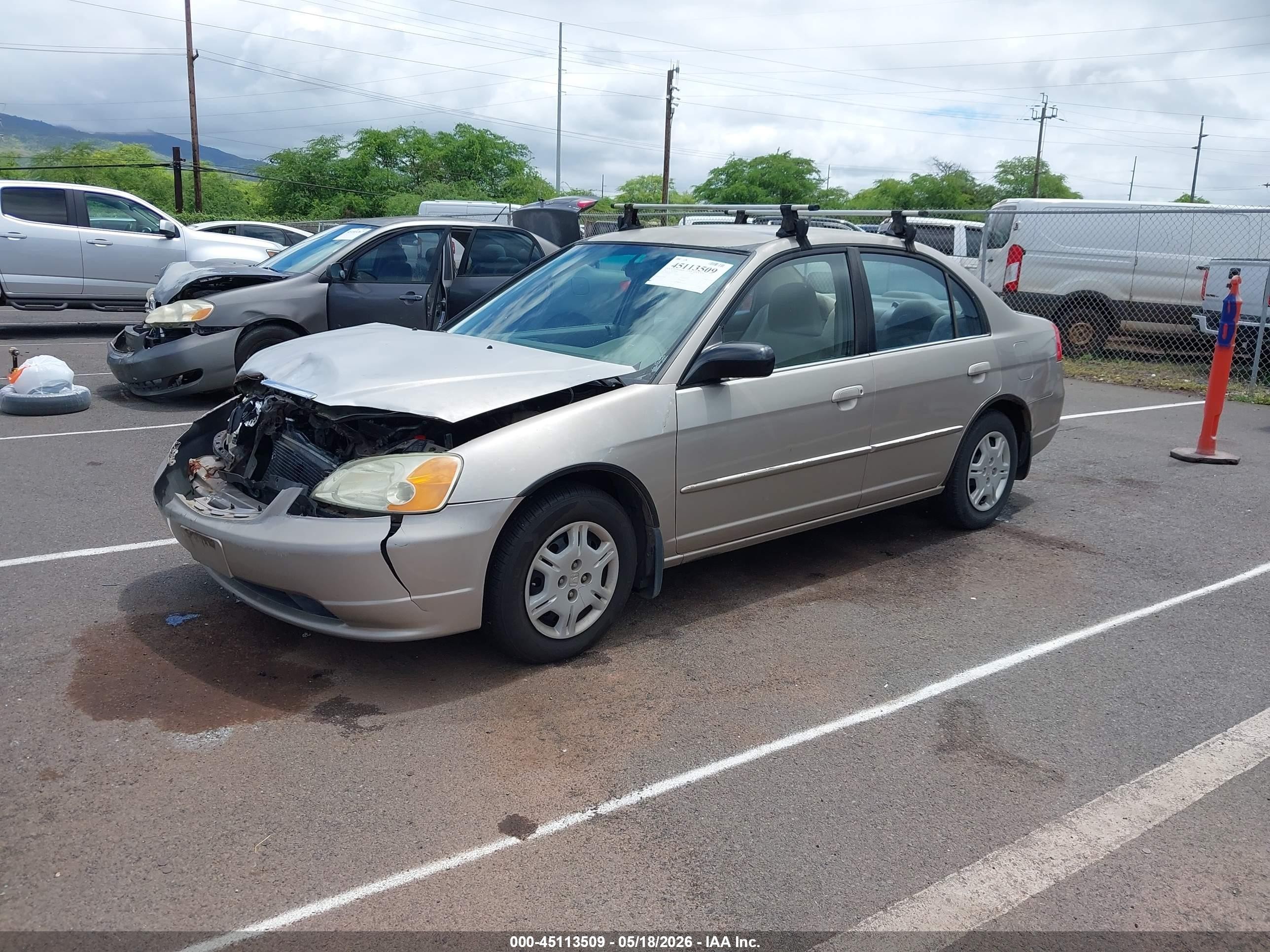 2002 Honda Civic Lx Tan vin: 2HGES165X2H537919