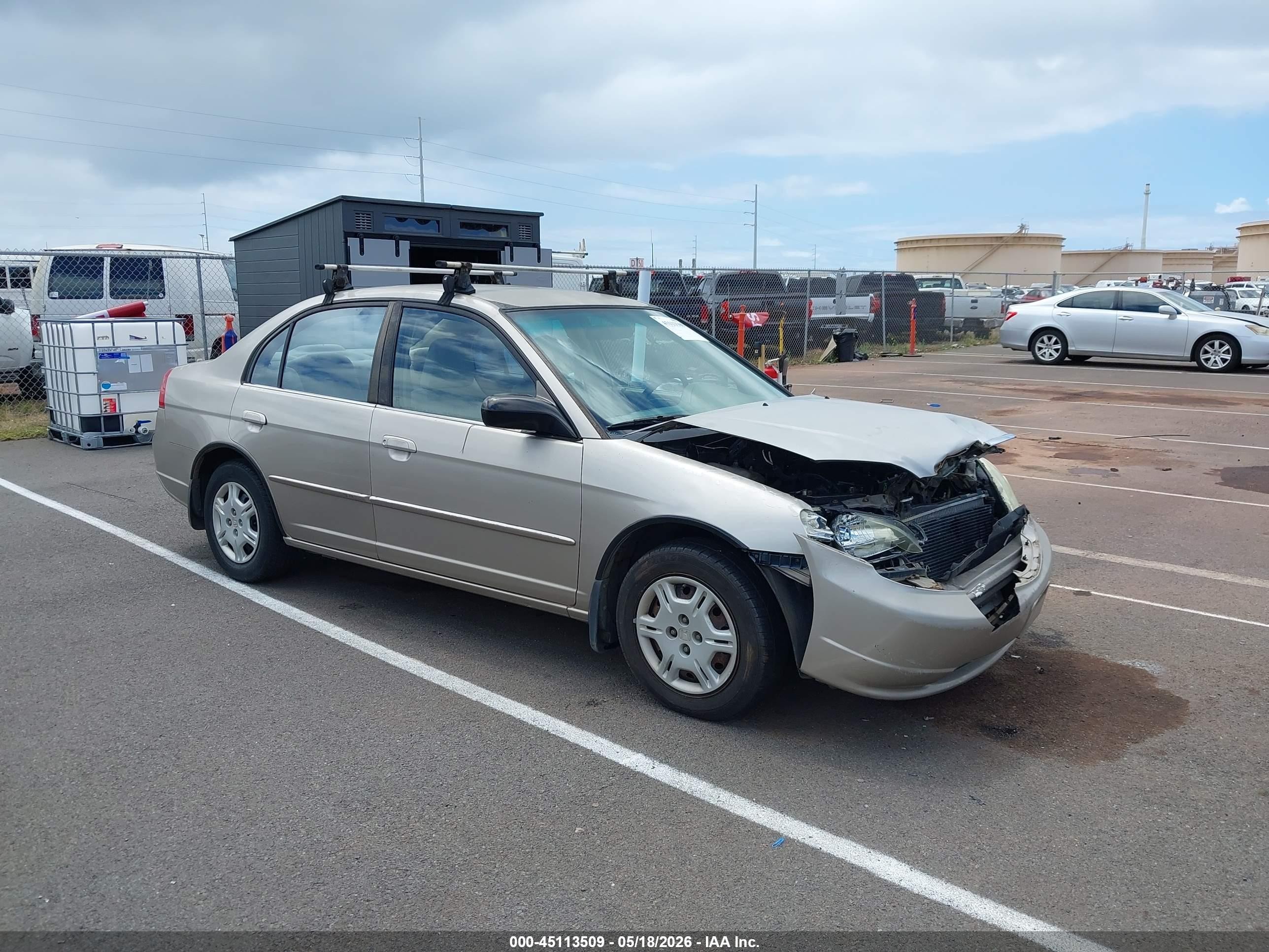 2002 Honda Civic Lx Tan vin: 2HGES165X2H537919