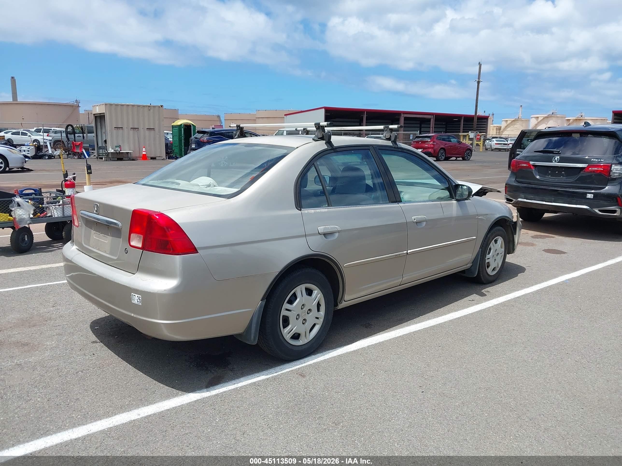 2002 Honda Civic Lx Tan vin: 2HGES165X2H537919