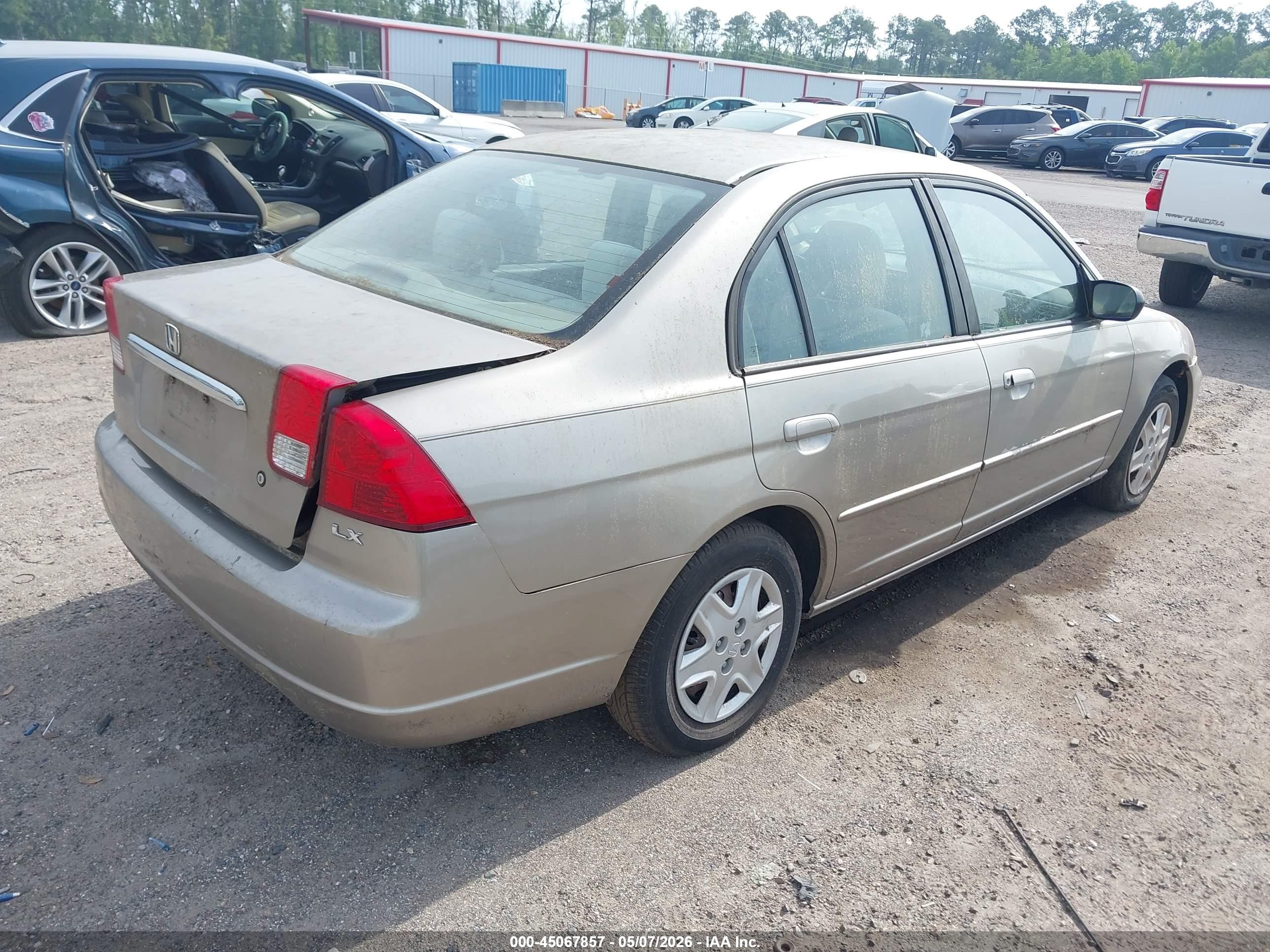2003 Honda Civic Lx Tan vin: 2HGES165X3H529918