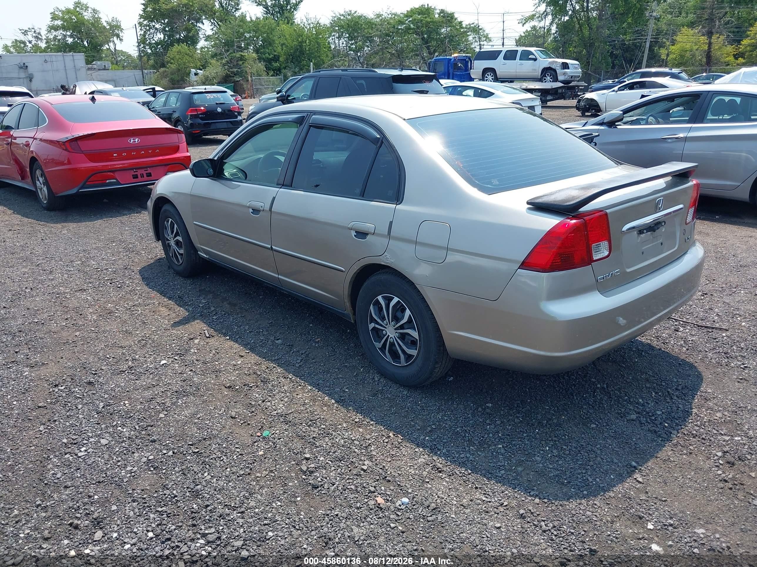 2003 Honda Civic Lx Желто-коричневый vin: 2HGES165X3H545262