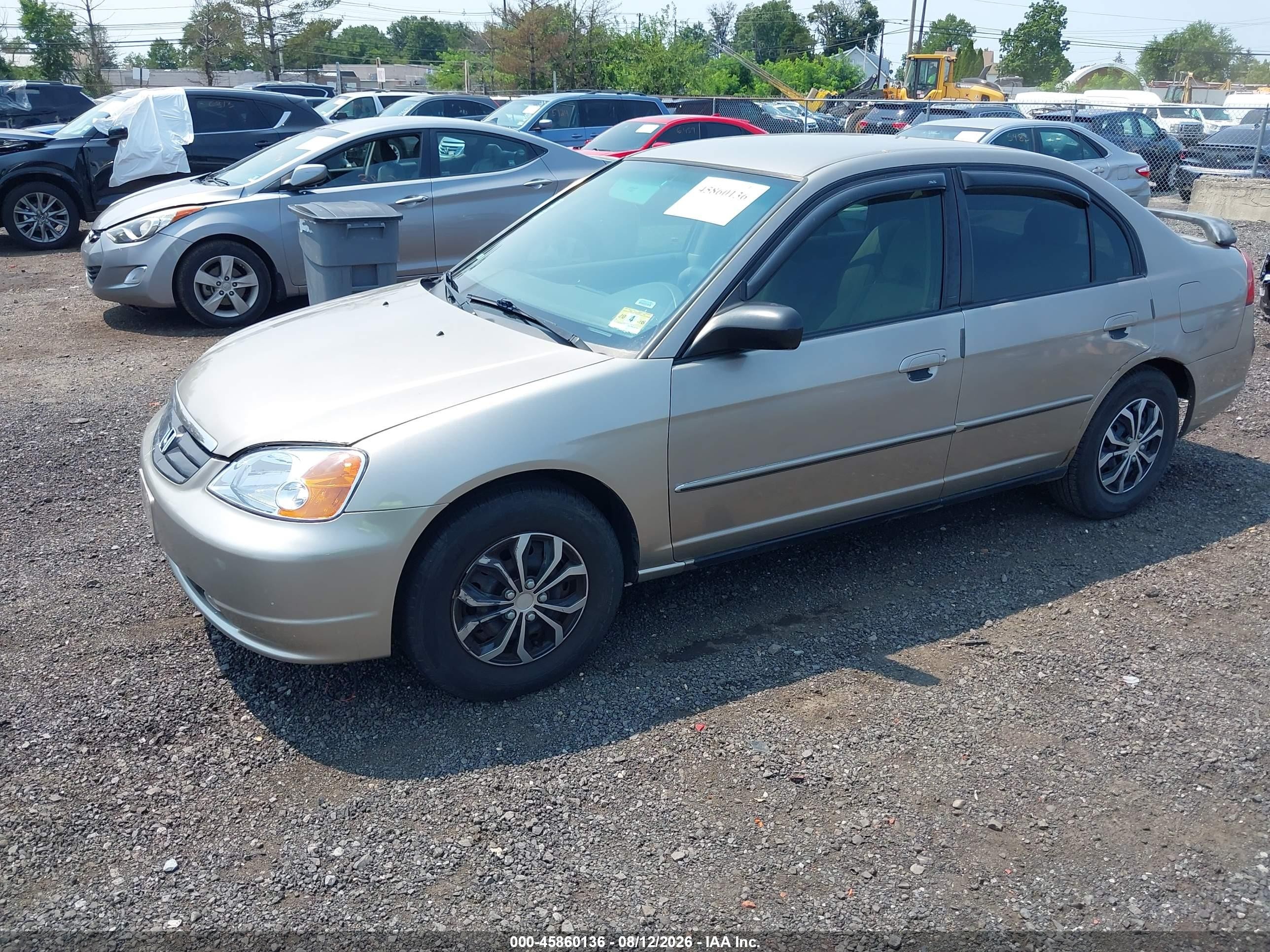 2003 Honda Civic Lx Желто-коричневый vin: 2HGES165X3H545262