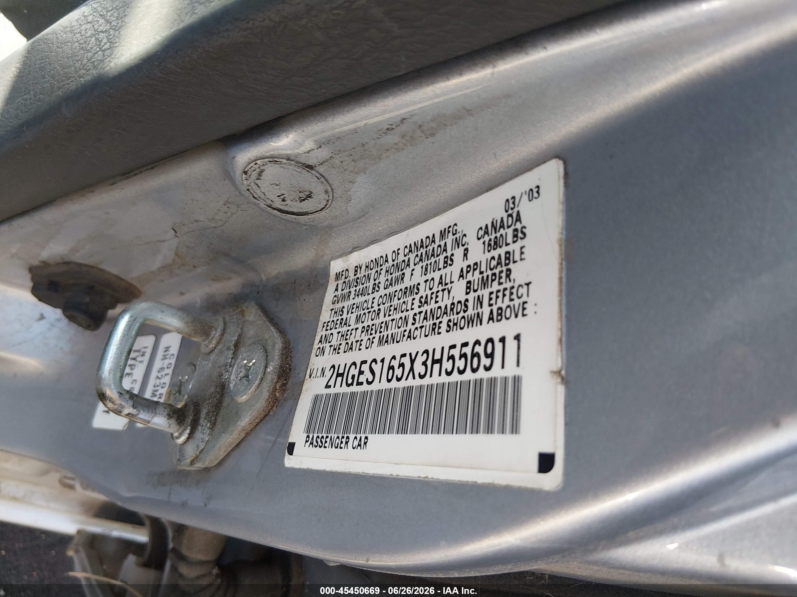 2003 Honda Civic Lx Gray vin: 2HGES165X3H556911