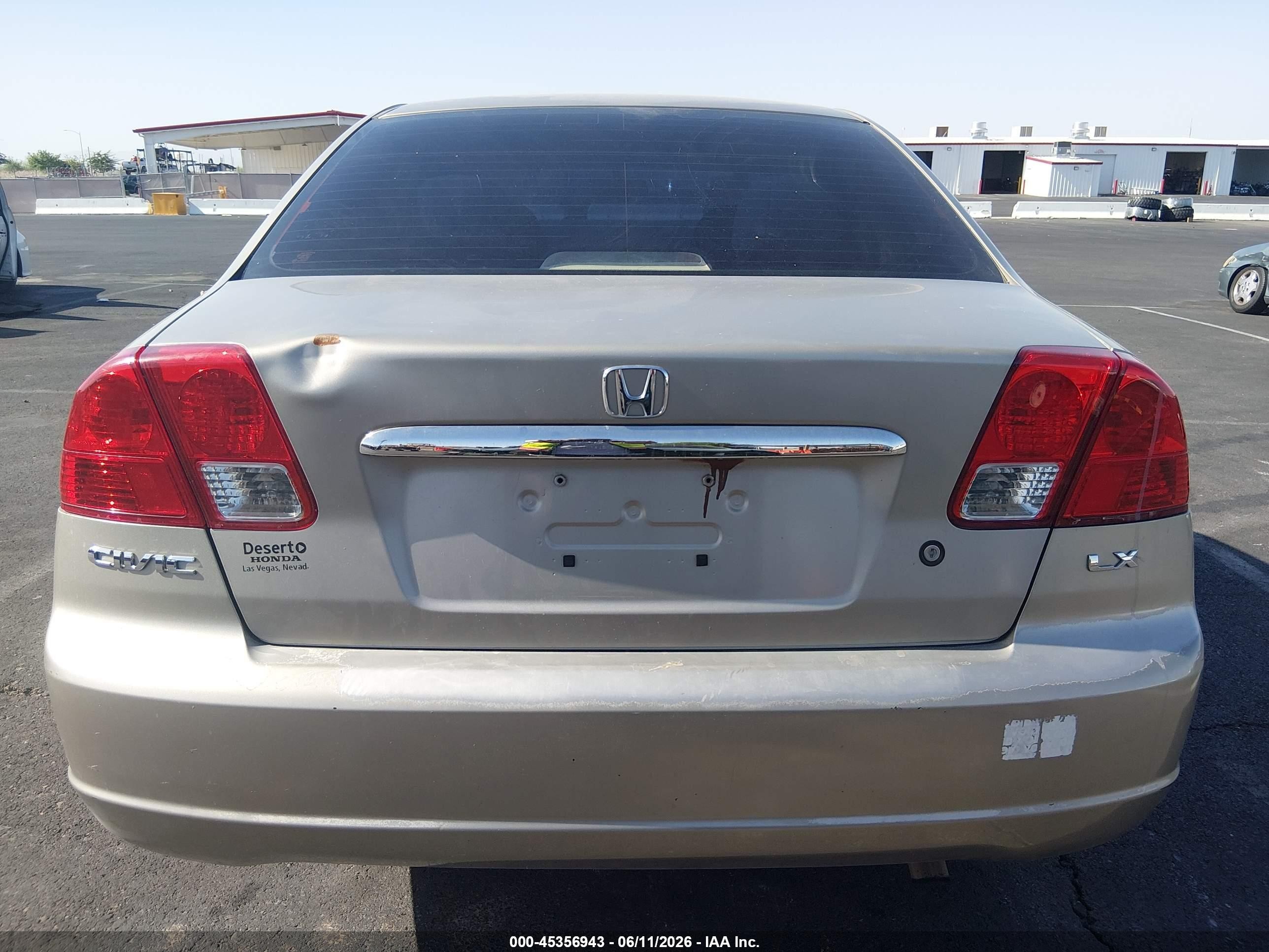 2003 Honda Civic Lx Silver vin: 2HGES165X3H597975