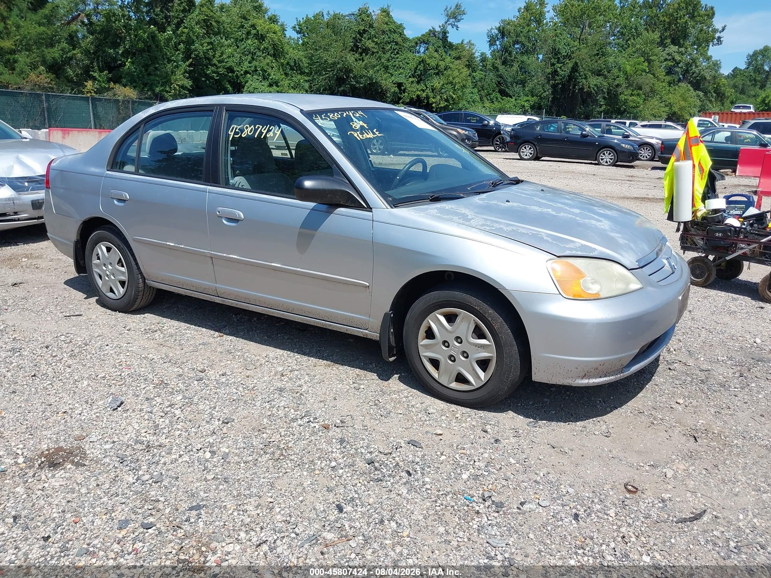 2003 Honda Civic Lx Silver vin: 2HGES165X3H606349