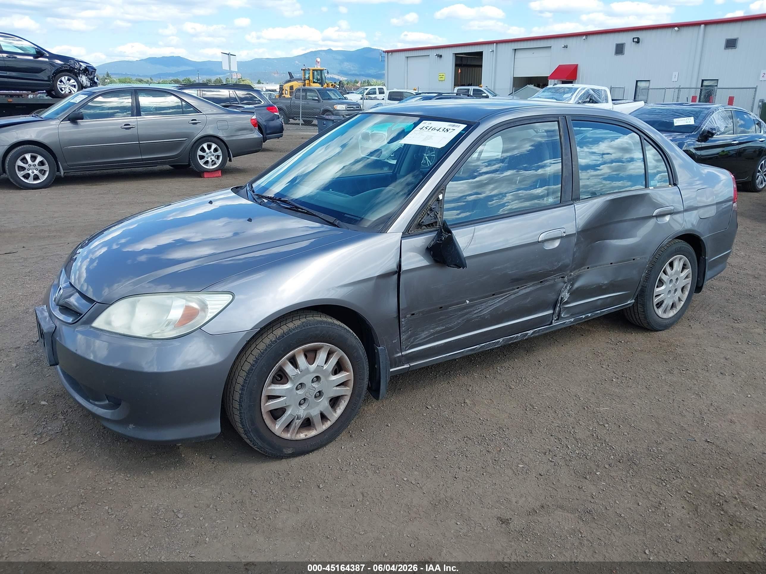 2004 Honda Civic Lx Gray vin: 2HGES165X4H565643