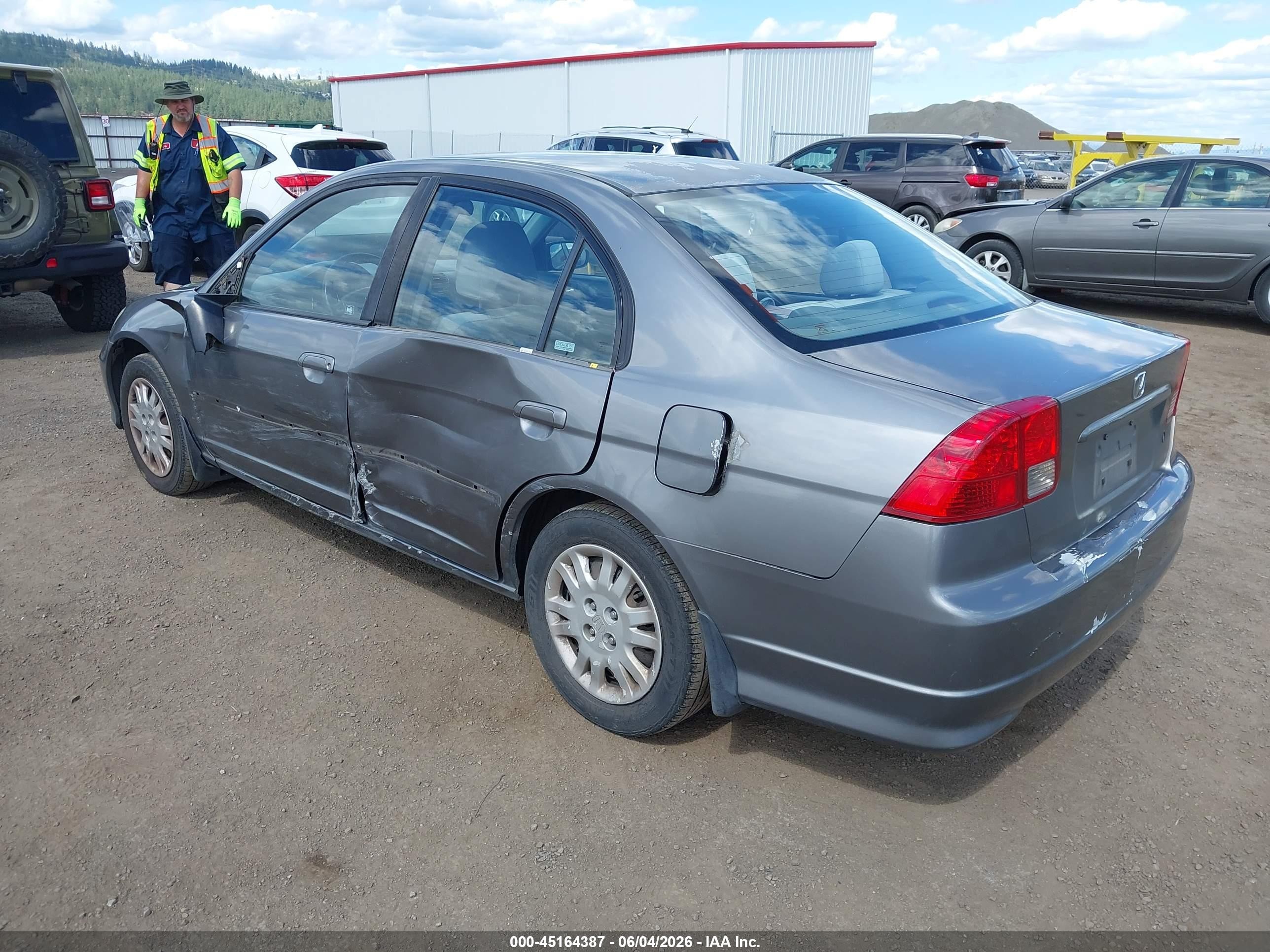 2004 Honda Civic Lx Gray vin: 2HGES165X4H565643