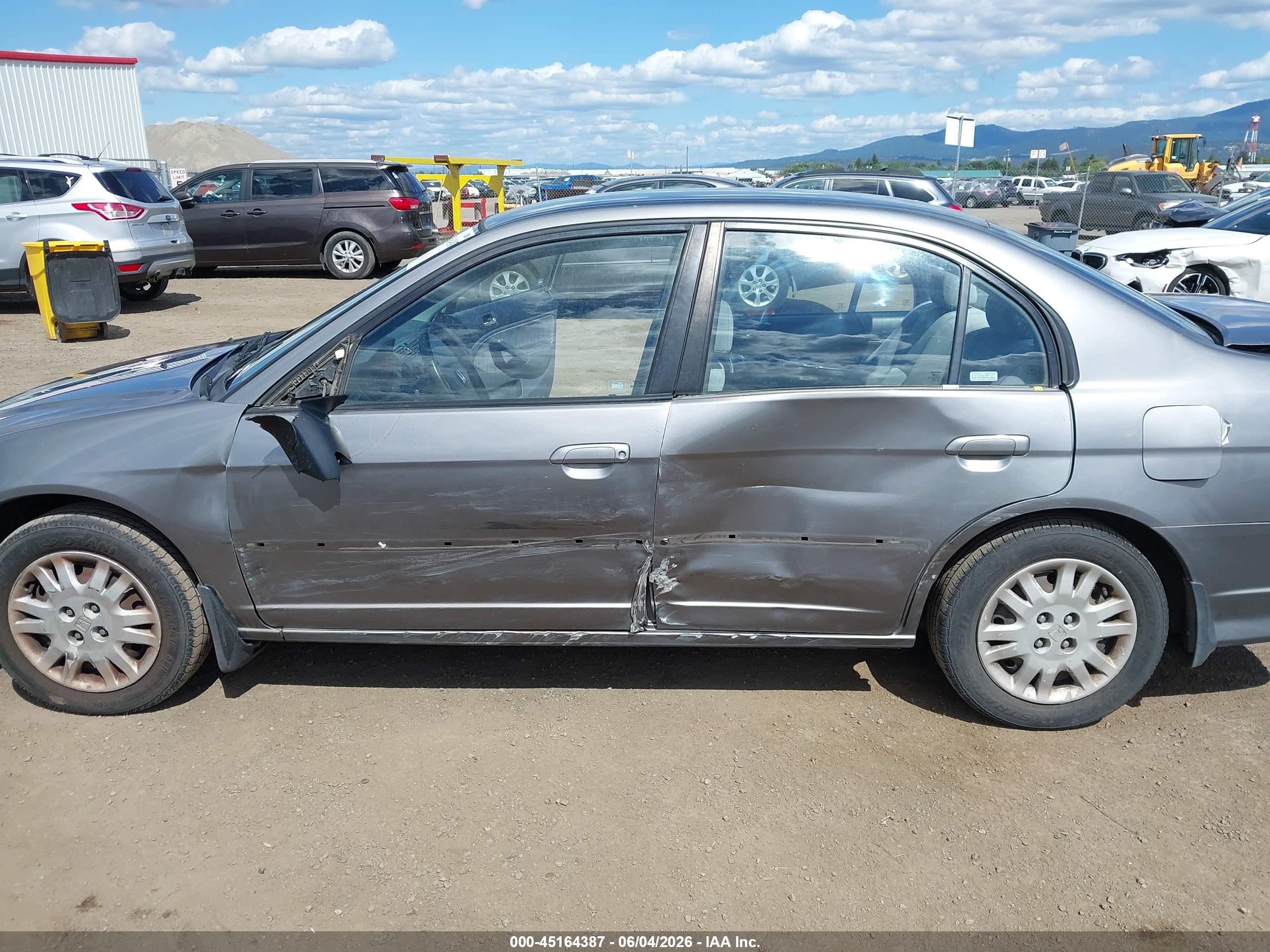 2004 Honda Civic Lx Gray vin: 2HGES165X4H565643