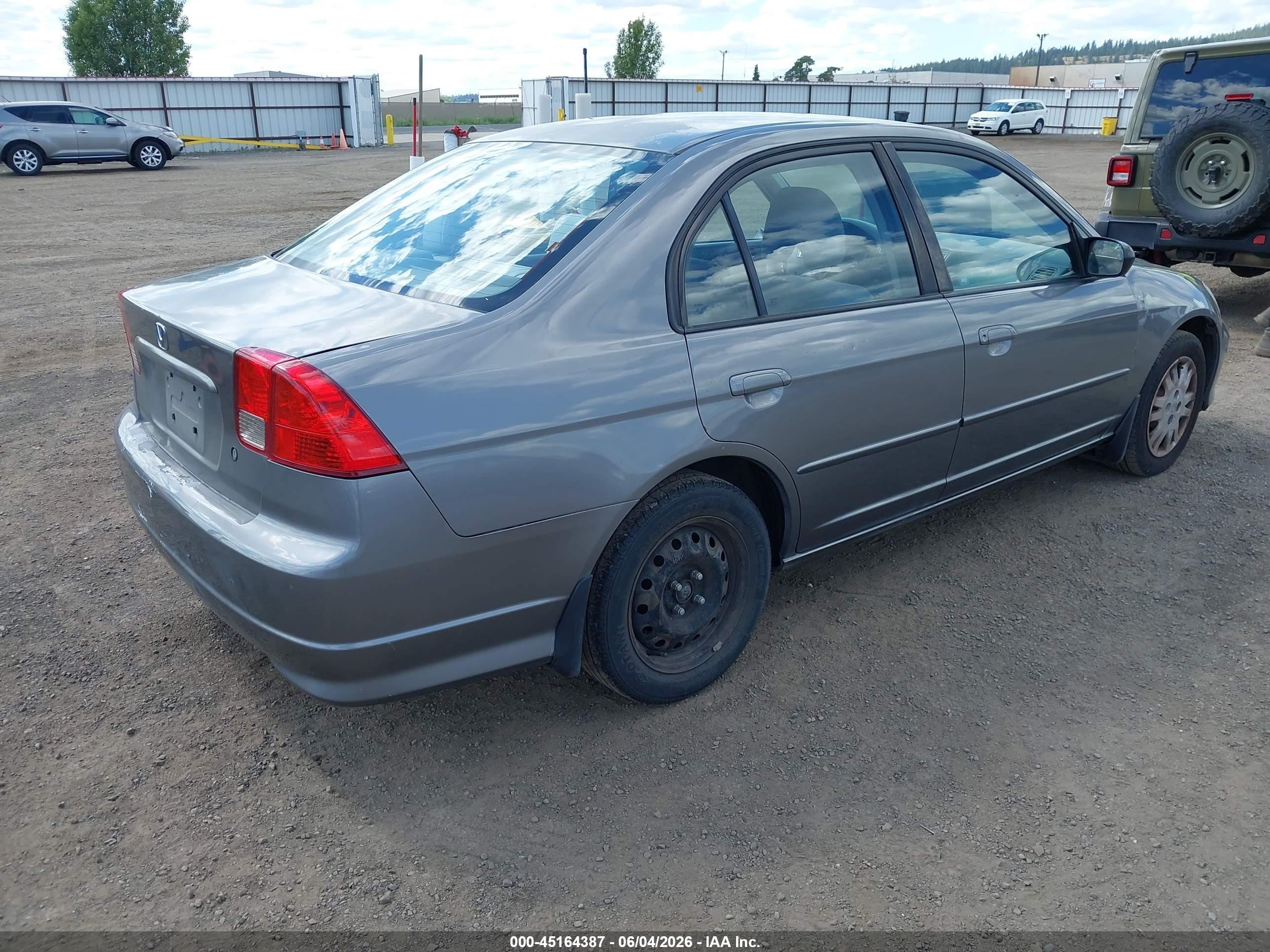 2004 Honda Civic Lx Gray vin: 2HGES165X4H565643