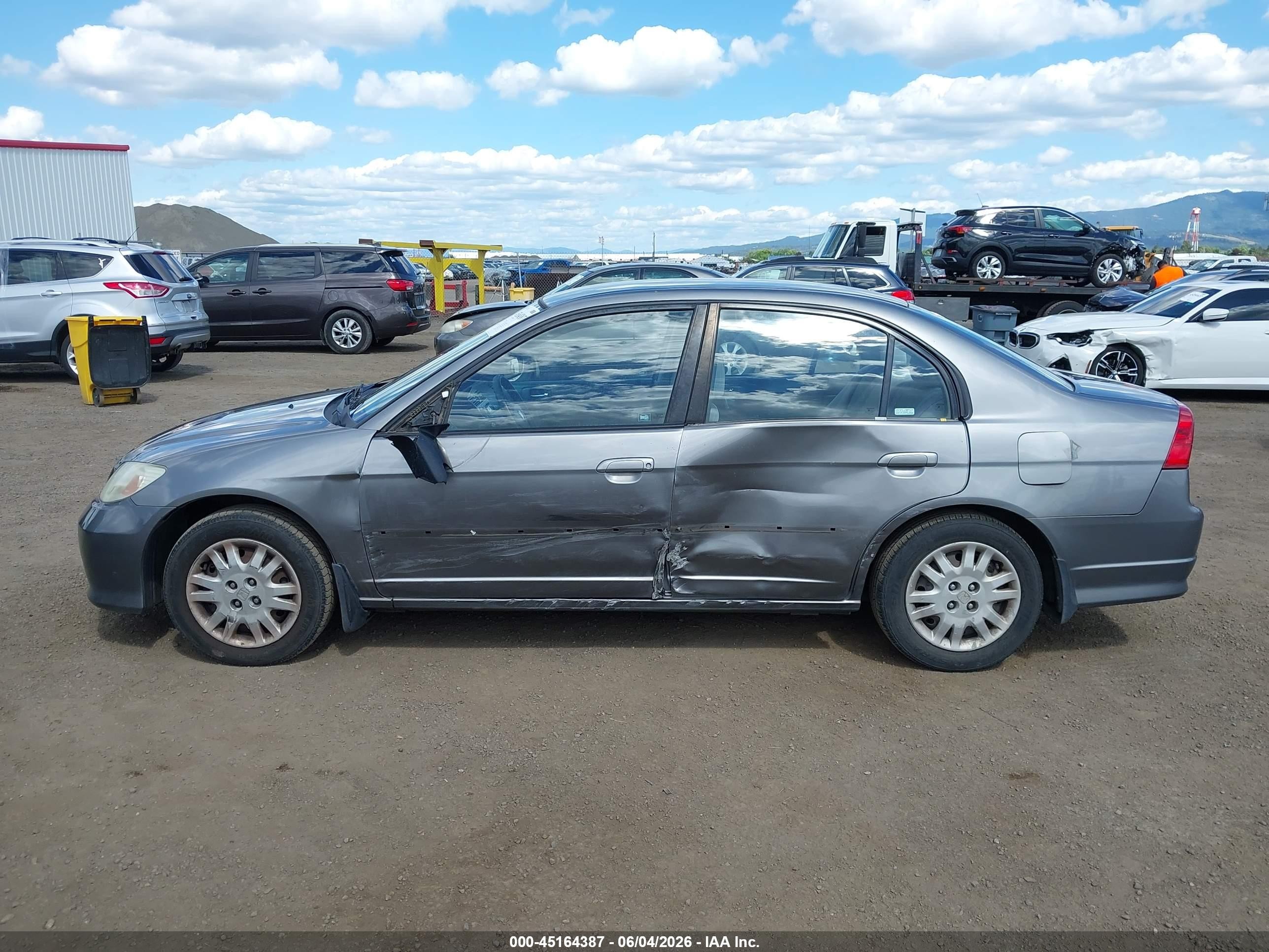 2004 Honda Civic Lx Gray vin: 2HGES165X4H565643