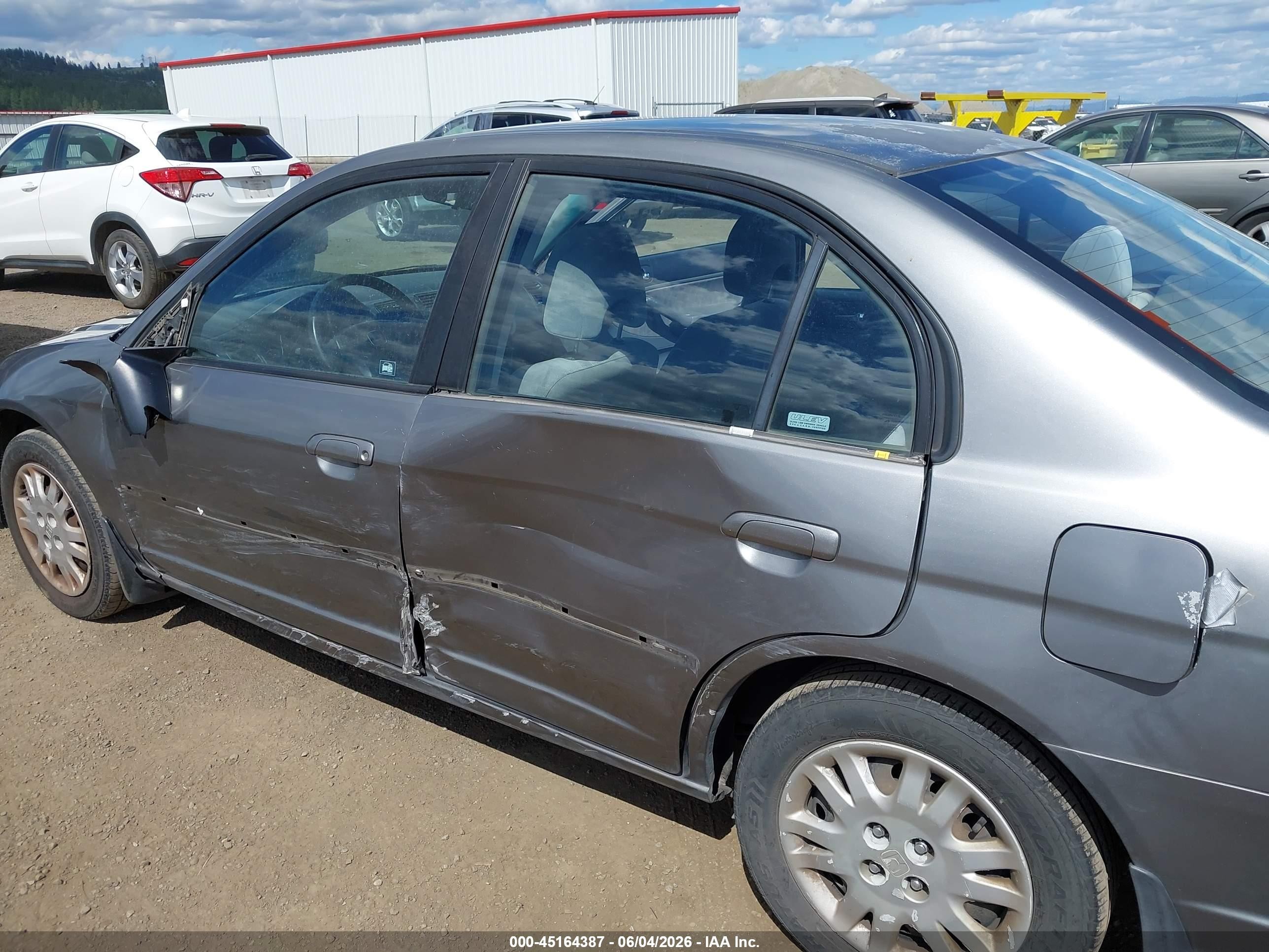 2004 Honda Civic Lx Gray vin: 2HGES165X4H565643