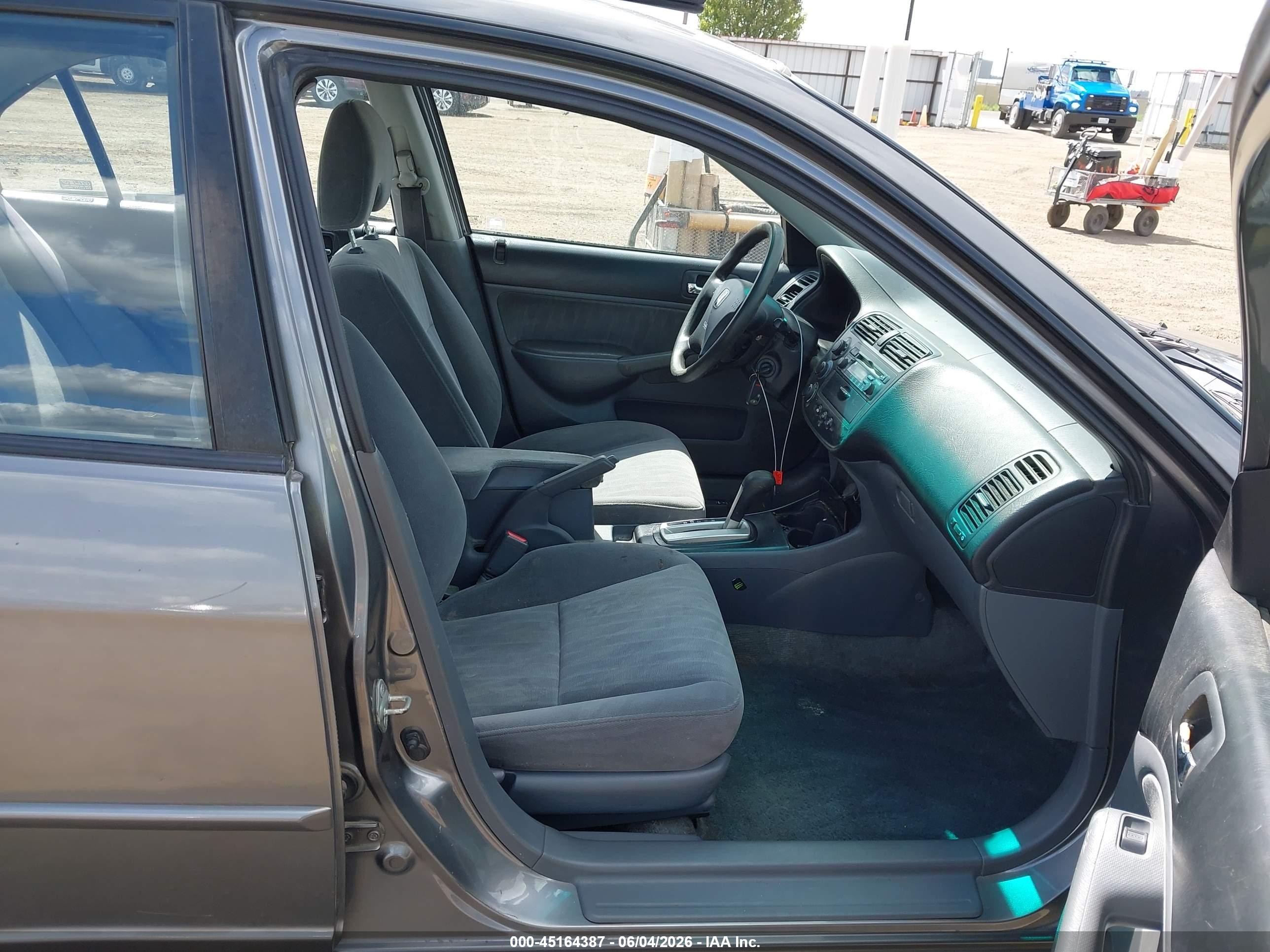 2004 Honda Civic Lx Gray vin: 2HGES165X4H565643