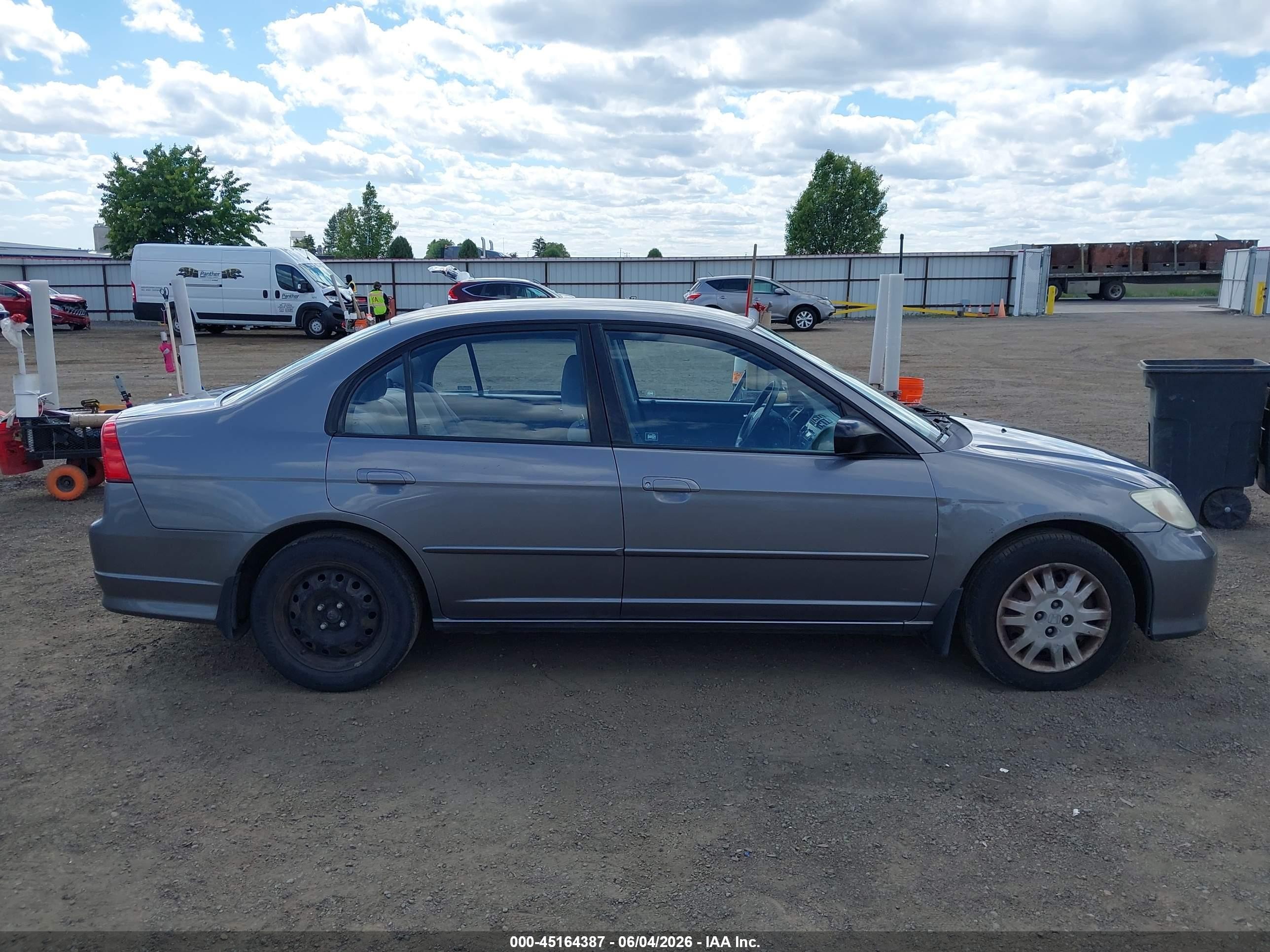 2004 Honda Civic Lx Gray vin: 2HGES165X4H565643