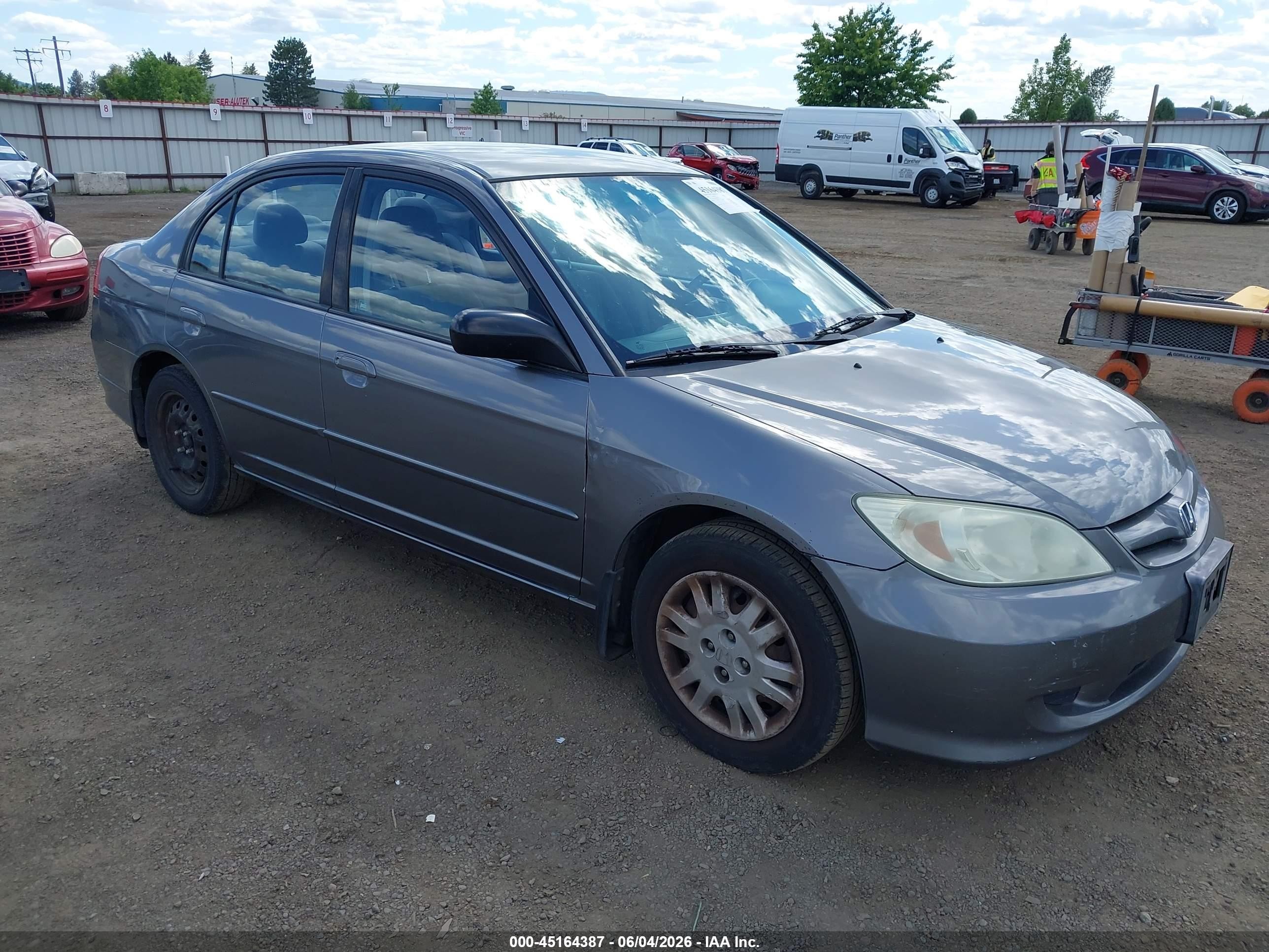 2004 Honda Civic Lx Gray vin: 2HGES165X4H565643
