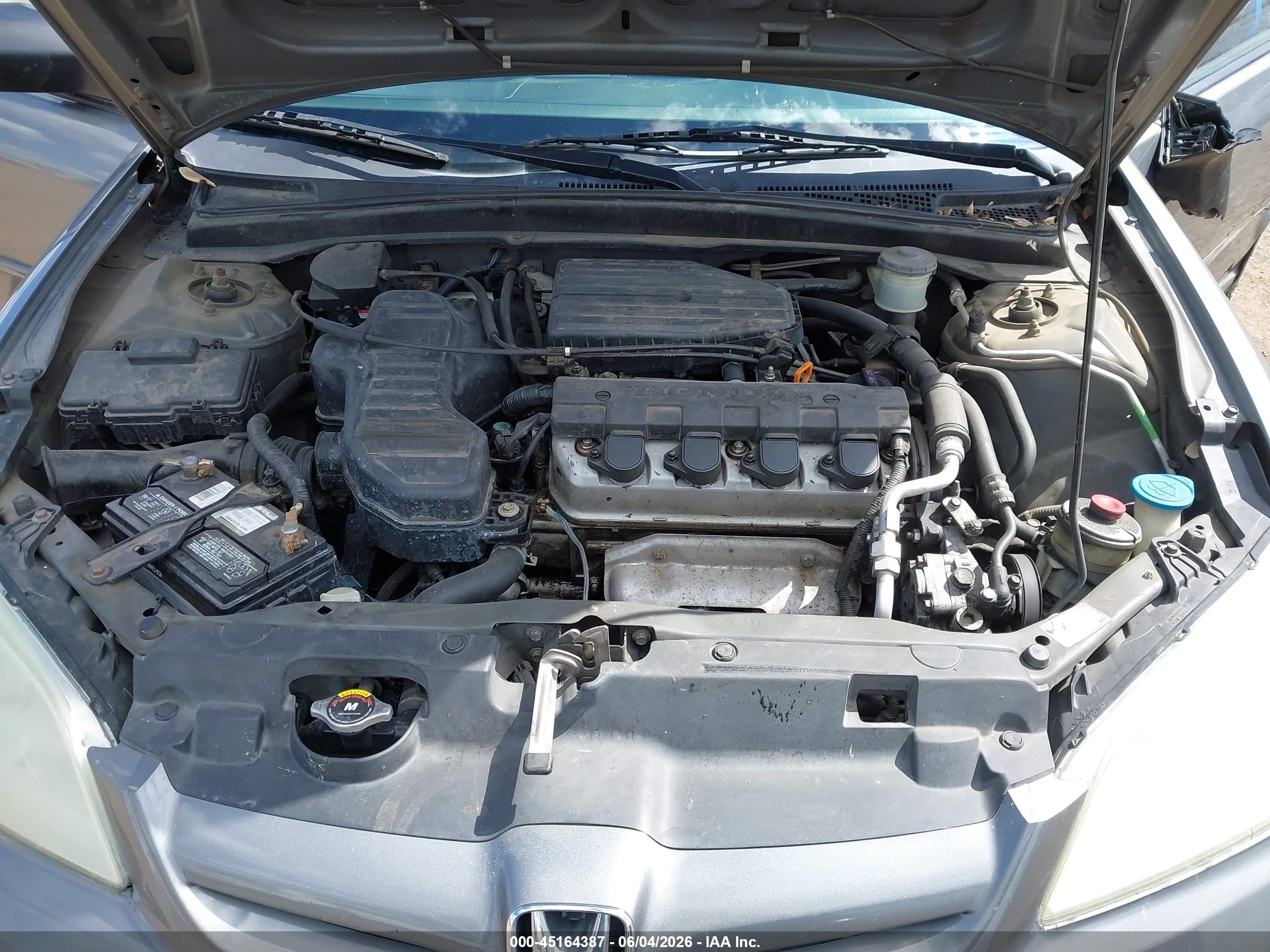 2004 Honda Civic Lx Gray vin: 2HGES165X4H565643