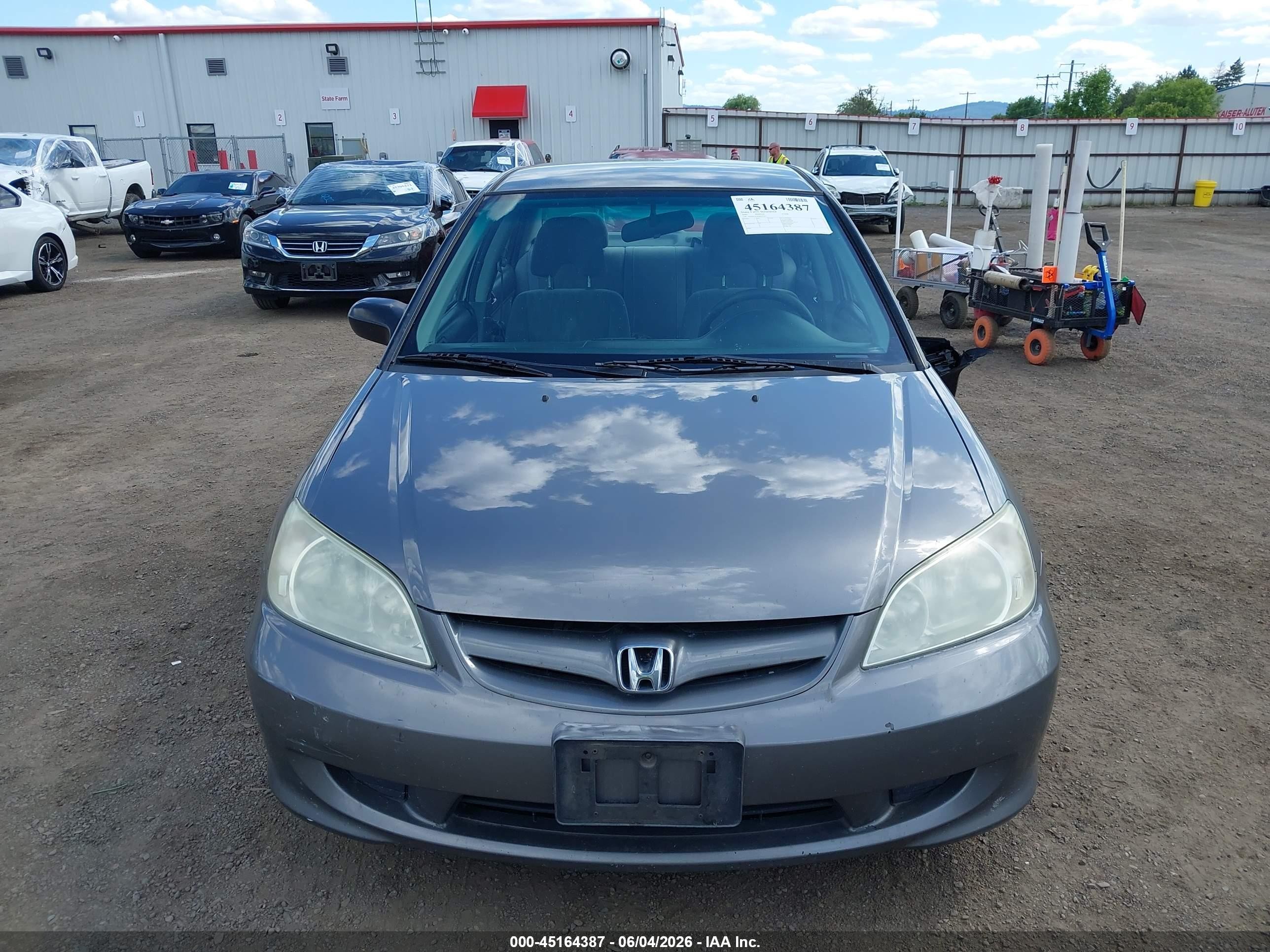 2004 Honda Civic Lx Gray vin: 2HGES165X4H565643