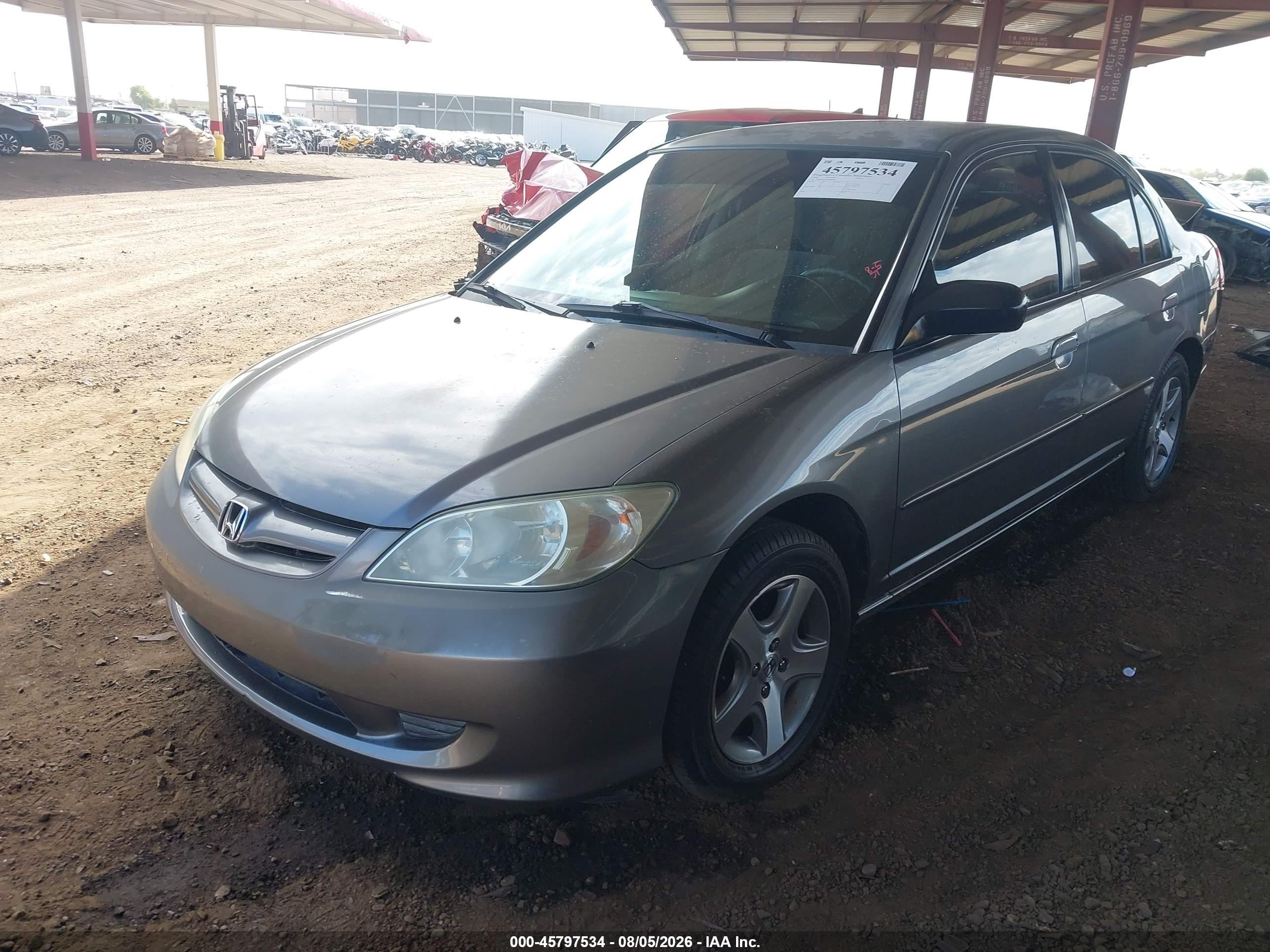 2004 Honda Civic Lx Silver vin: 2HGES165X4H608846