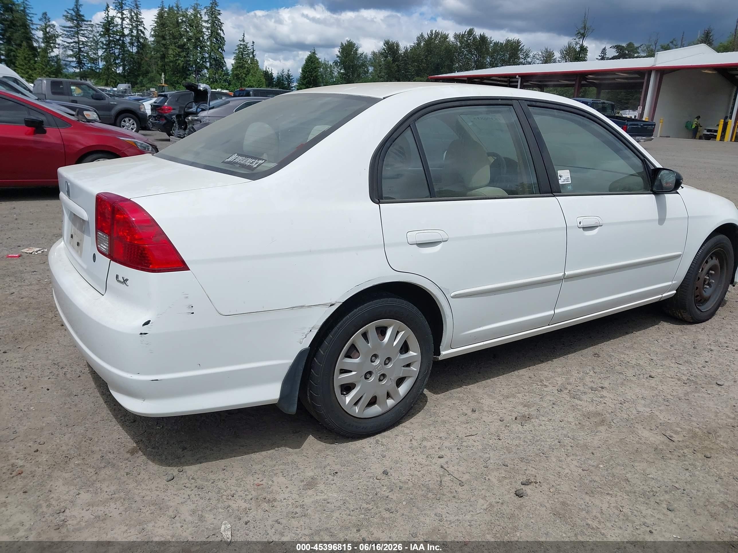 2004 Honda Civic Lx Белый vin: 2HGES165X4H636341