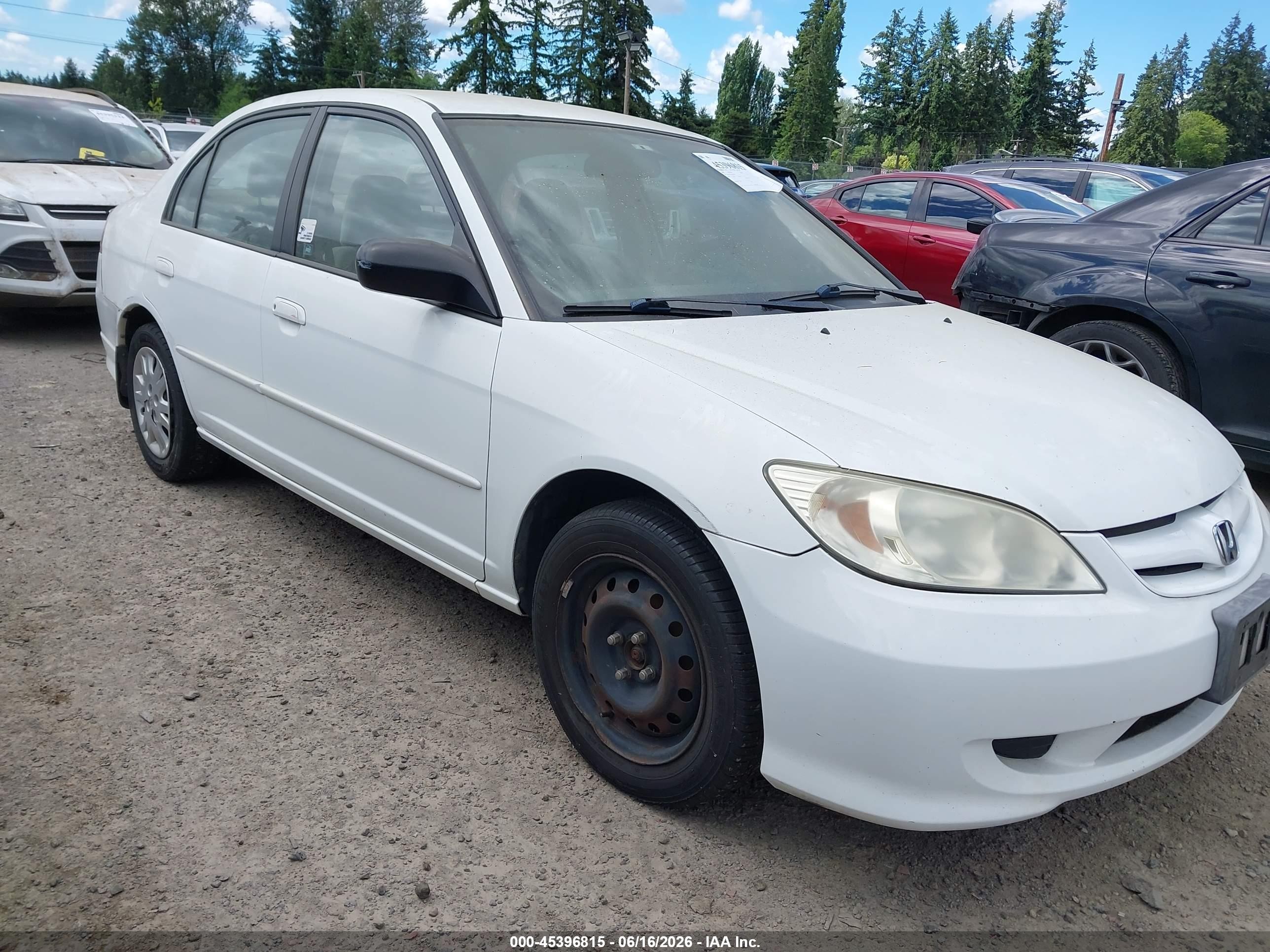 2004 Honda Civic Lx Белый vin: 2HGES165X4H636341