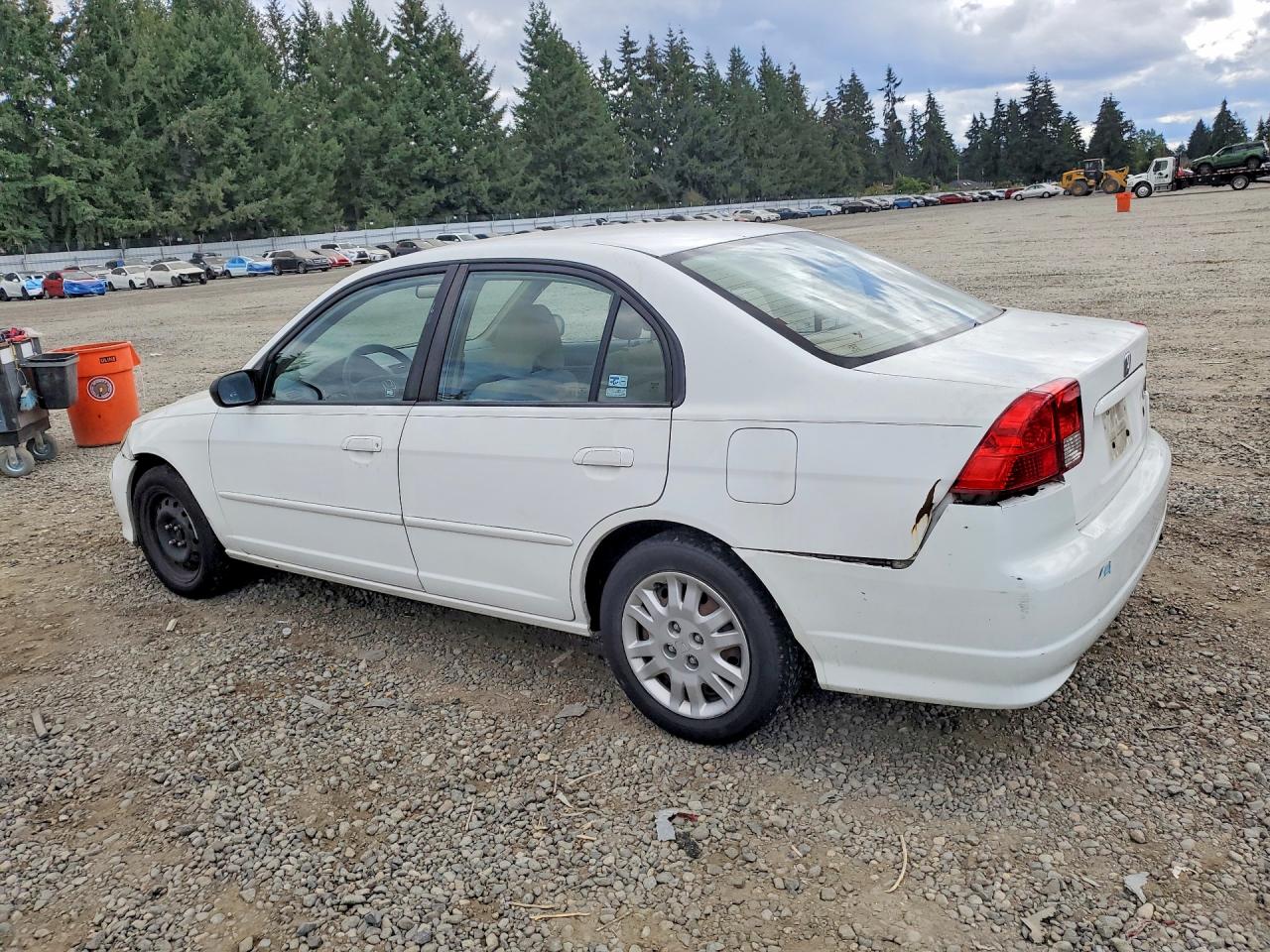 2005 Honda Civic Lx White vin: 2HGES165X5H520591