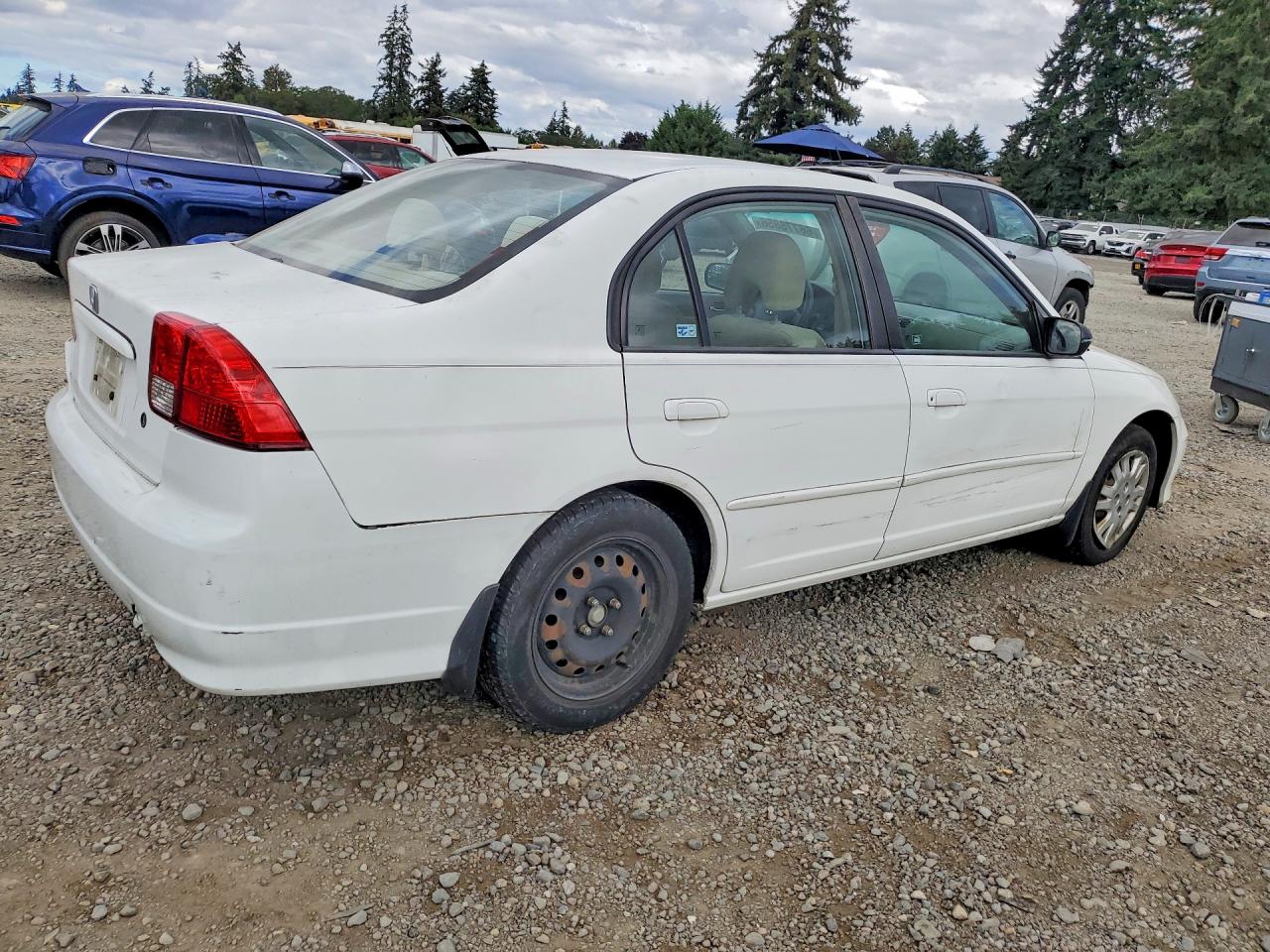 2005 Honda Civic Lx White vin: 2HGES165X5H520591