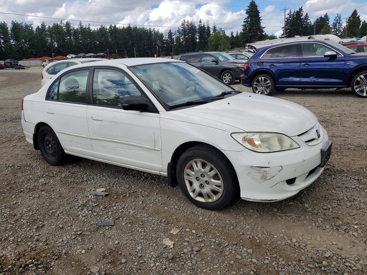 2005 Honda Civic Lx White vin: 2HGES165X5H520591