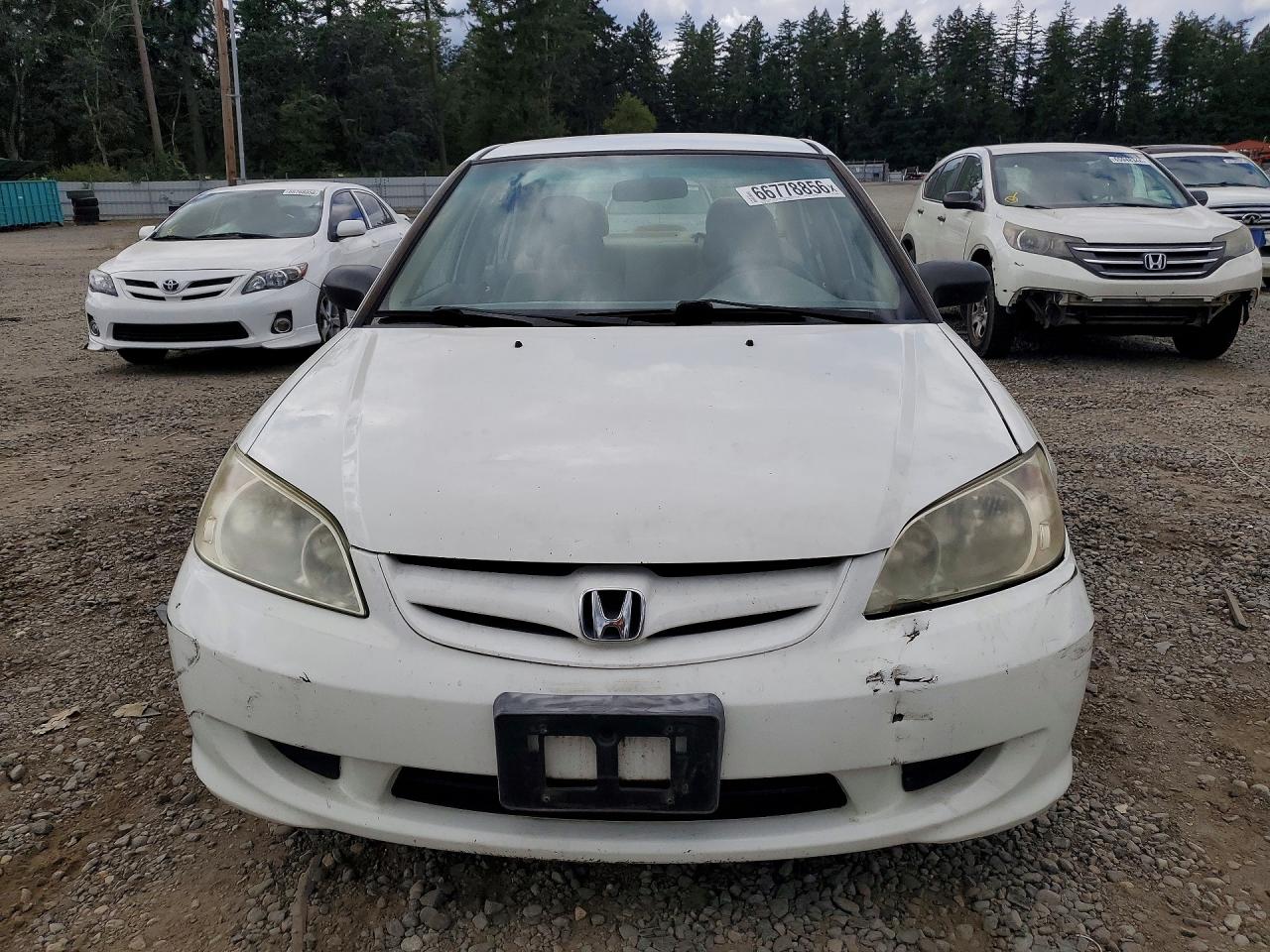 2005 Honda Civic Lx White vin: 2HGES165X5H520591