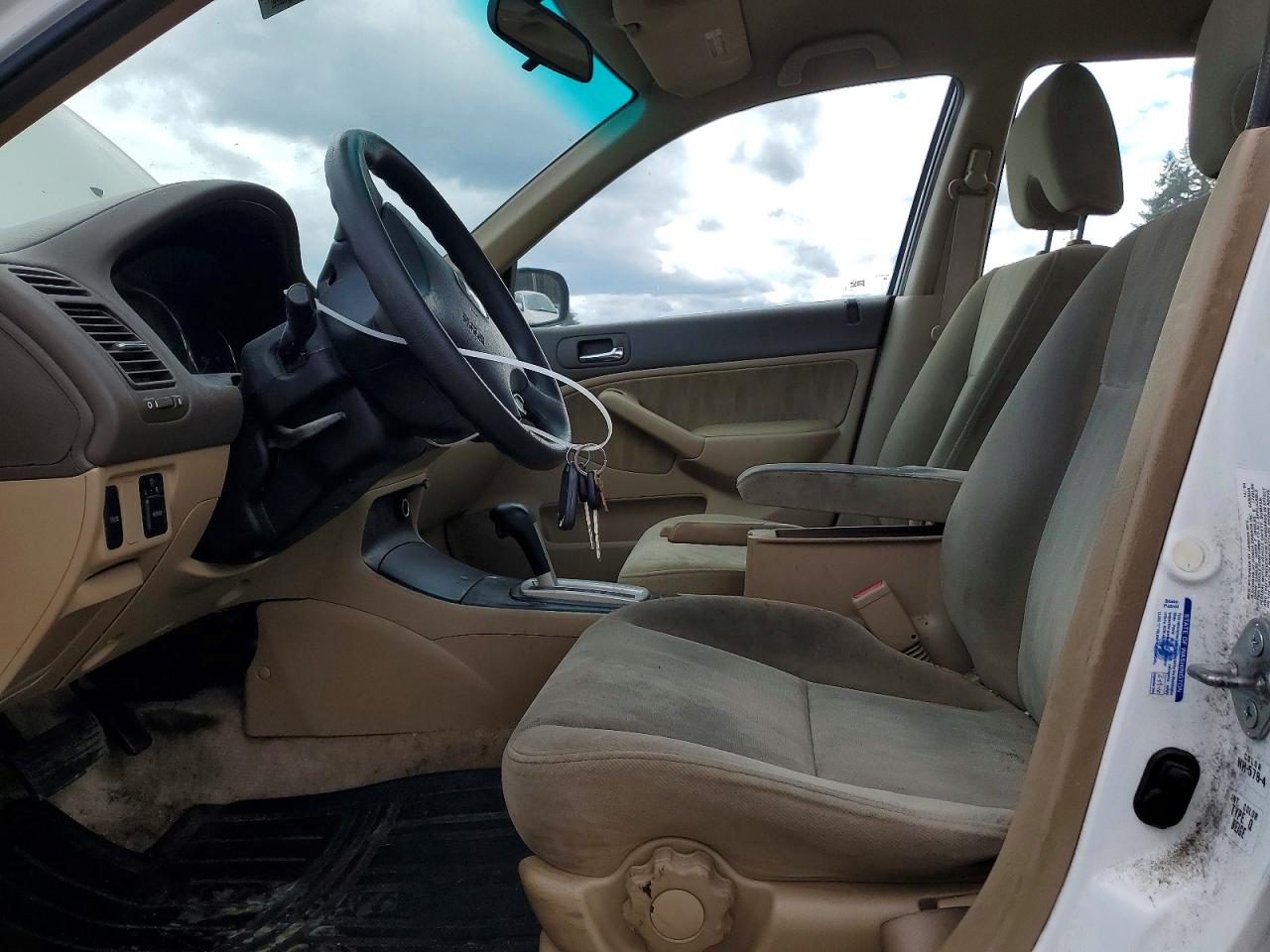 2005 Honda Civic Lx White vin: 2HGES165X5H520591