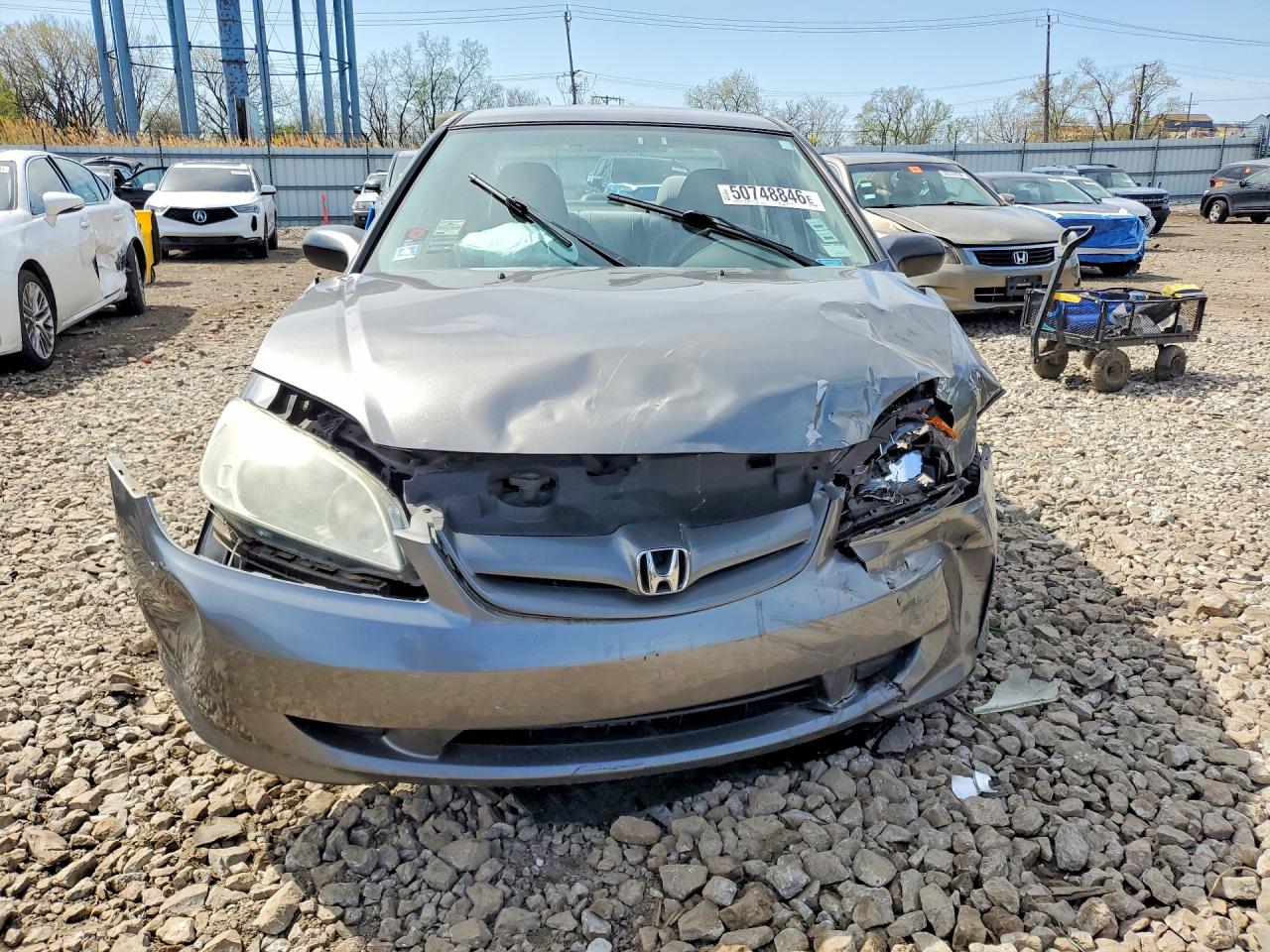 2005 Honda Civic Lx Gray vin: 2HGES165X5H535656