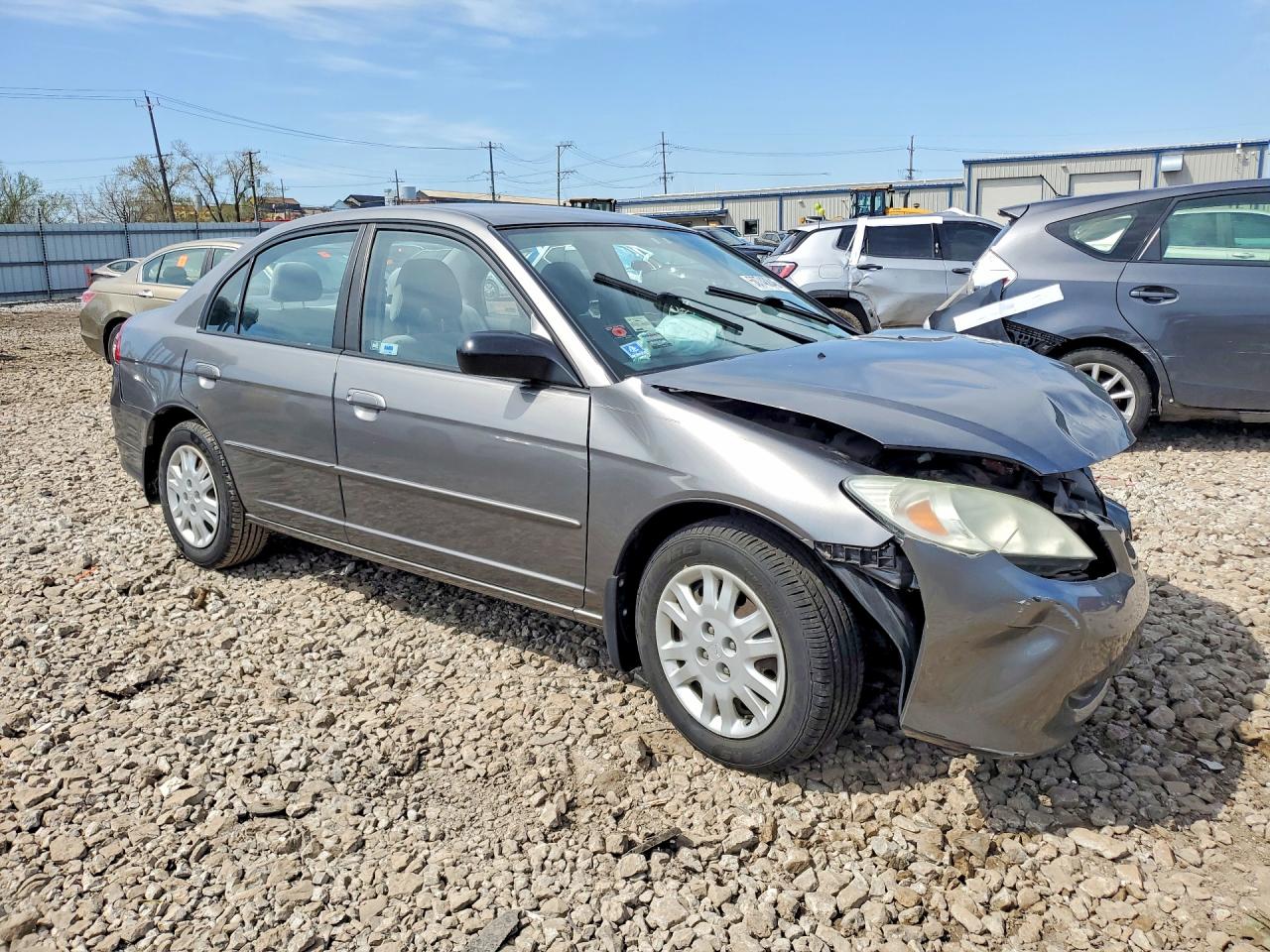 2005 Honda Civic Lx Gray vin: 2HGES165X5H535656