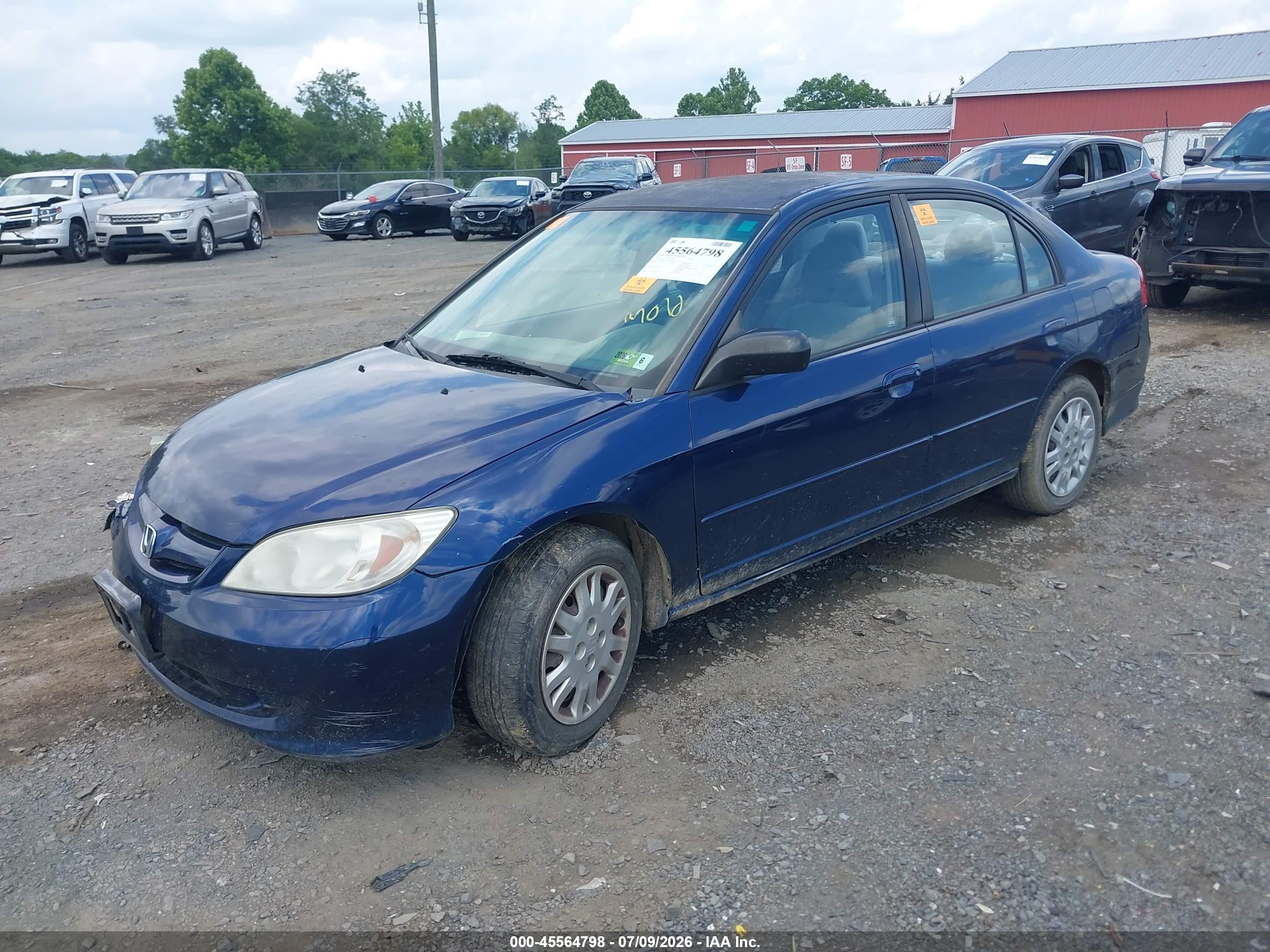 2005 Honda Civic Lx Синий vin: 2HGES165X5H538489