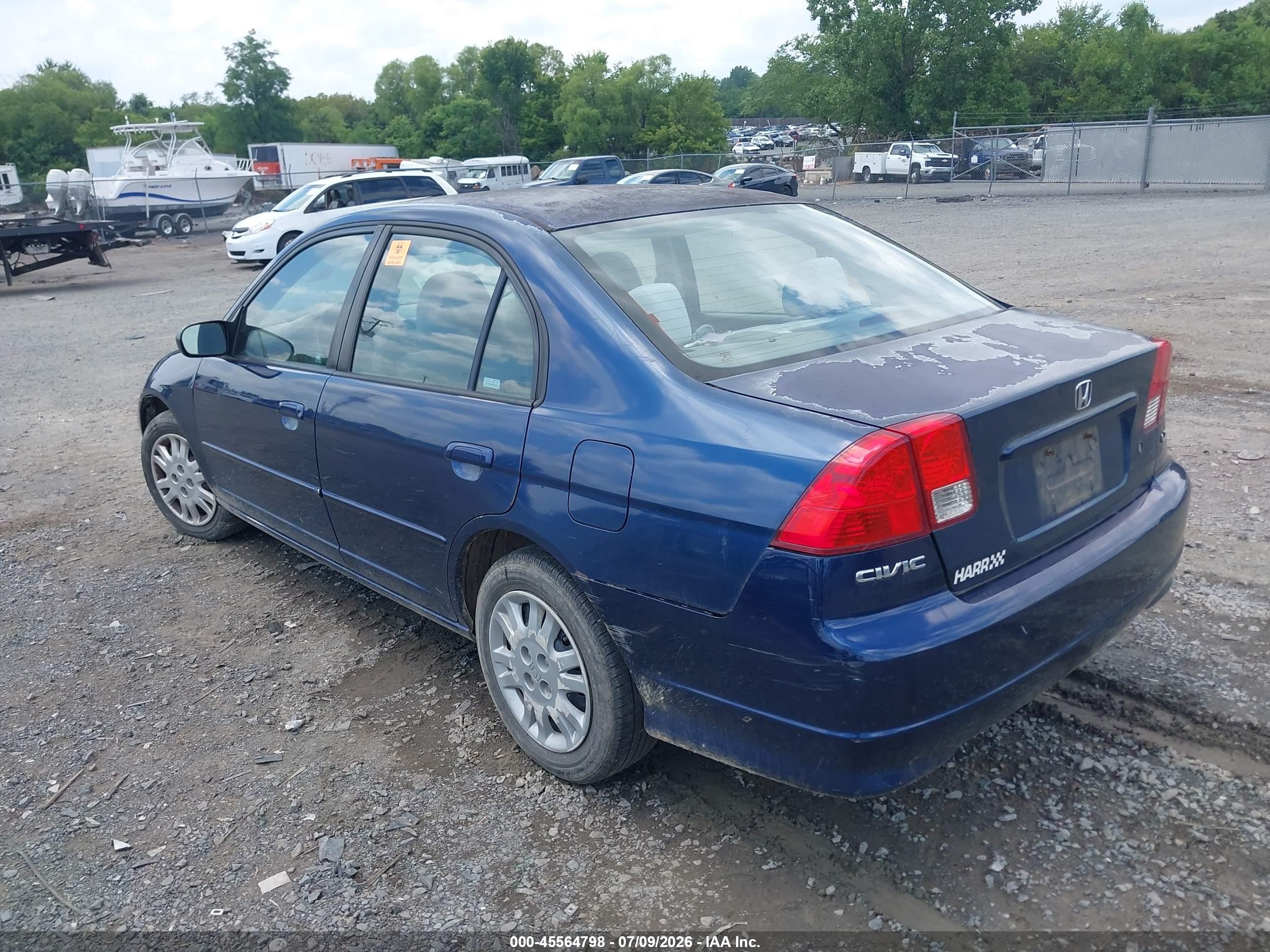 2005 Honda Civic Lx Синий vin: 2HGES165X5H538489