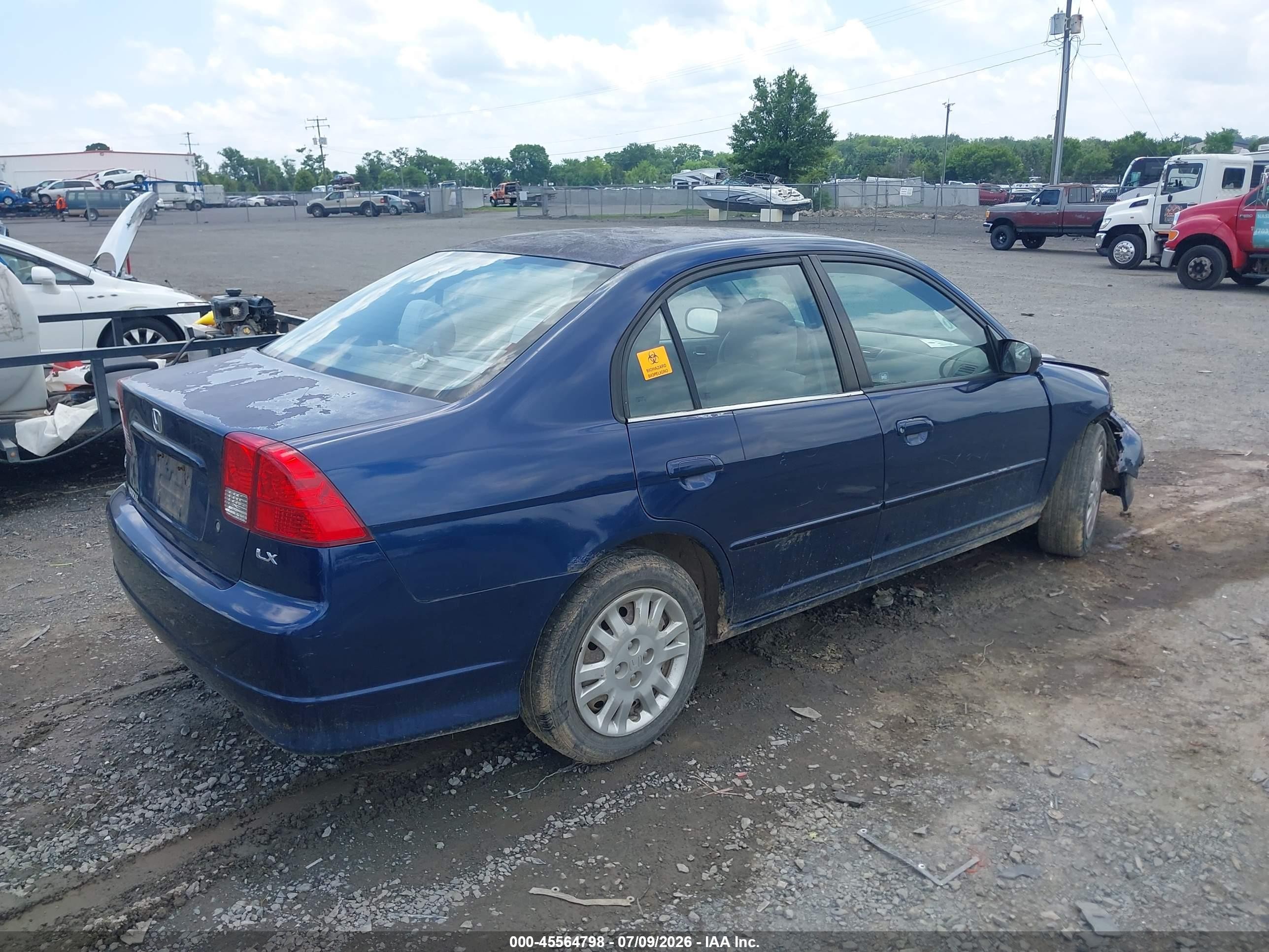 2005 Honda Civic Lx Синий vin: 2HGES165X5H538489