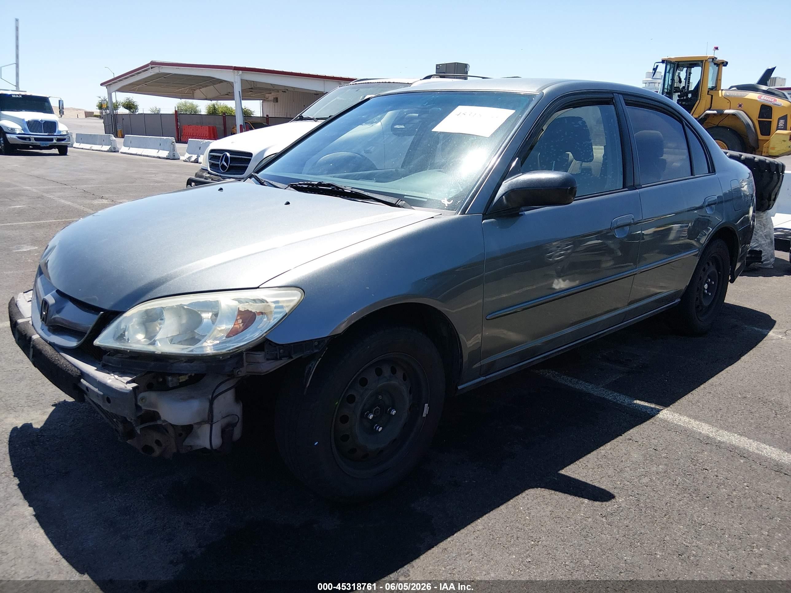 2005 Honda Civic Lx Gray vin: 2HGES165X5H590205