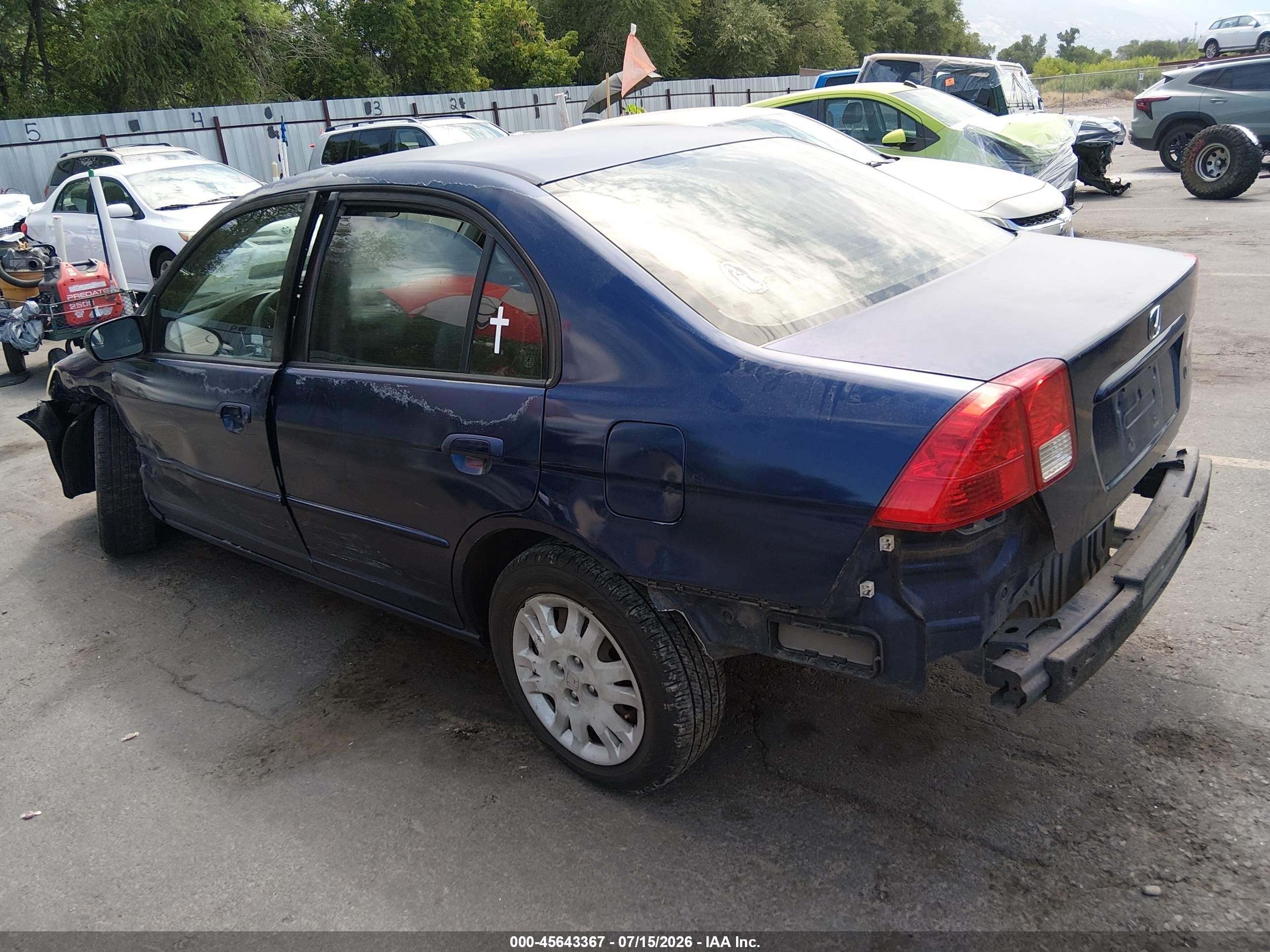 2004 Honda Civic Lx Blue vin: 2HGES16614H530448