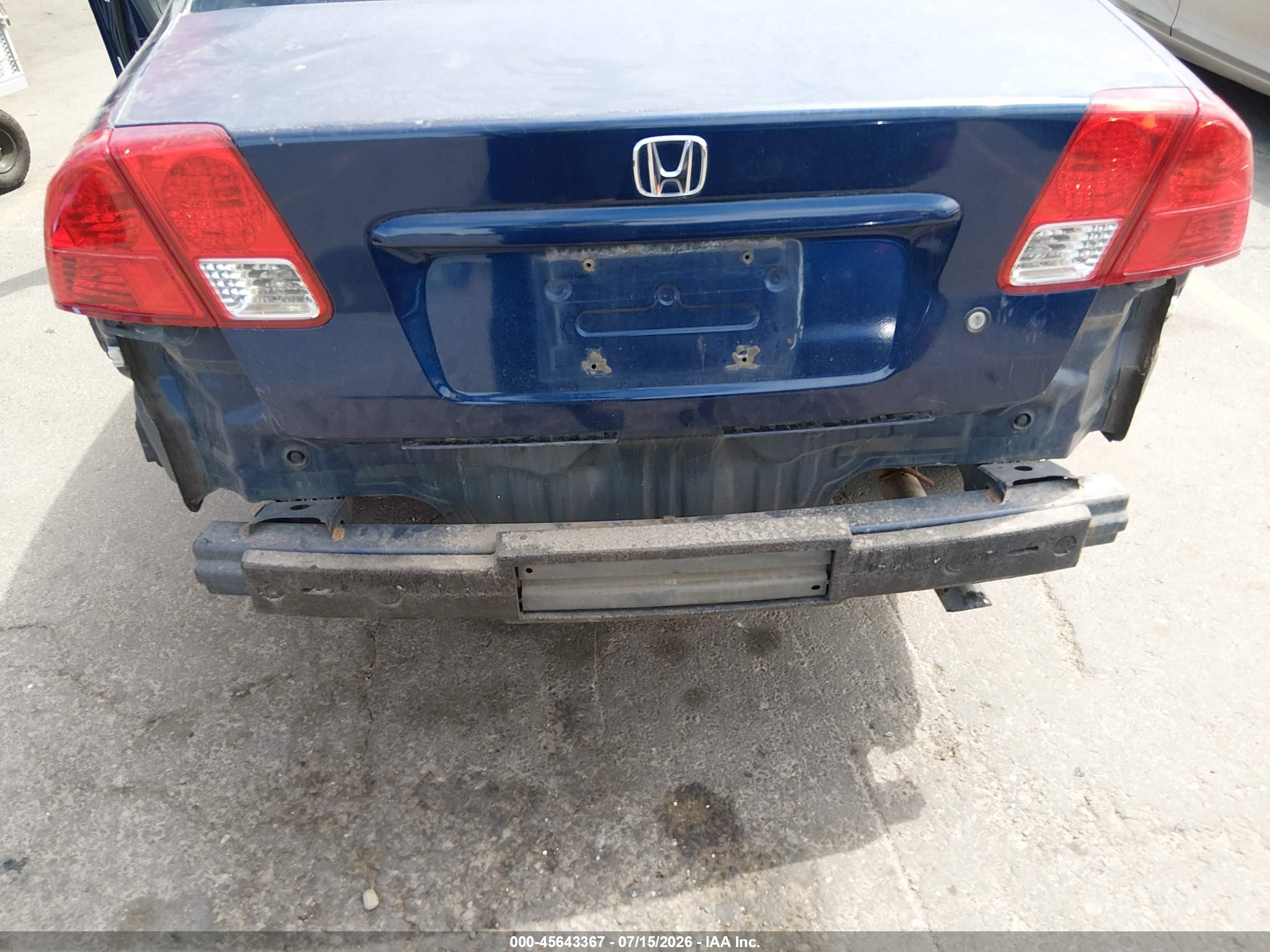 2004 Honda Civic Lx Blue vin: 2HGES16614H530448