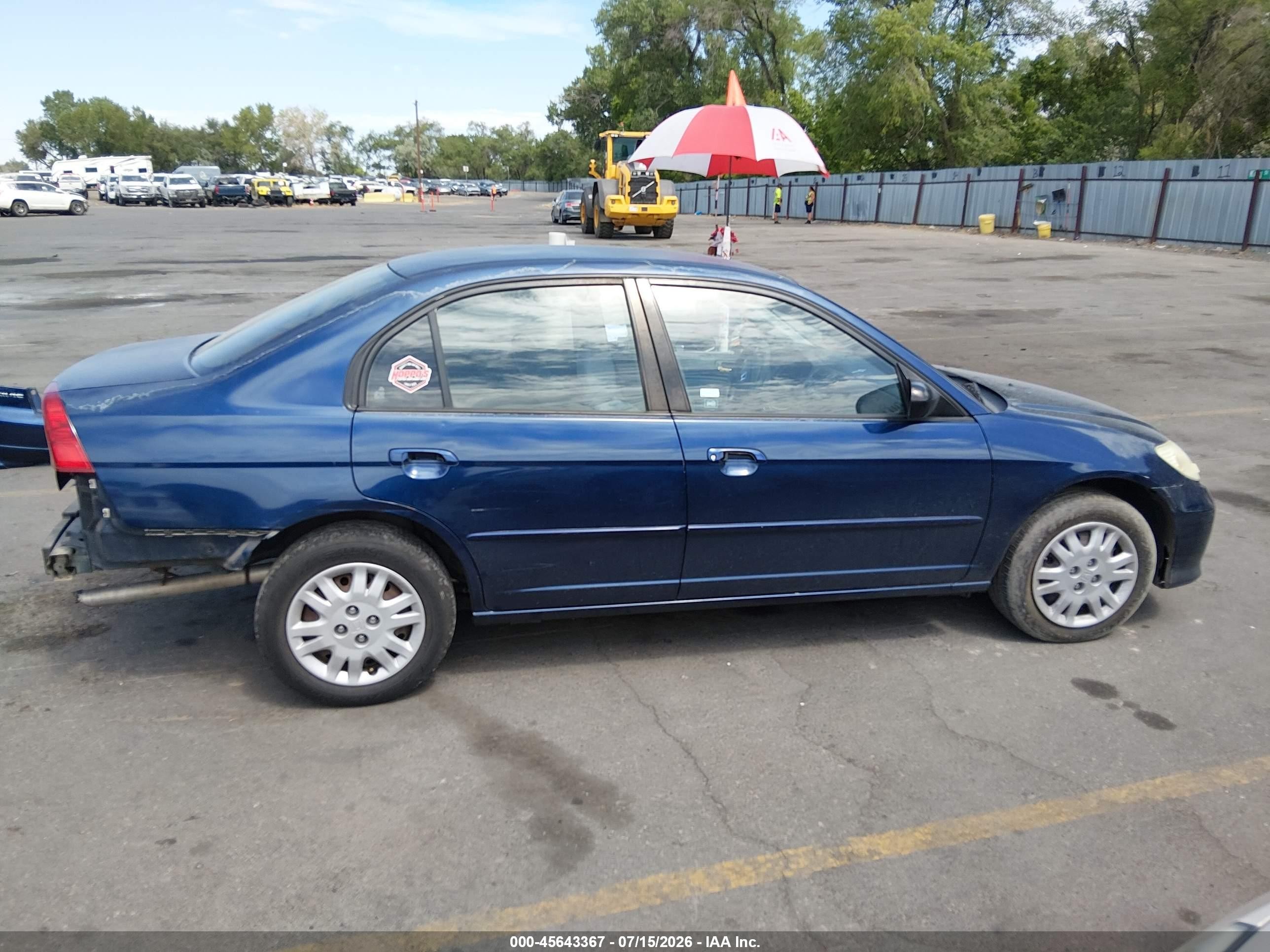 2004 Honda Civic Lx Blue vin: 2HGES16614H530448