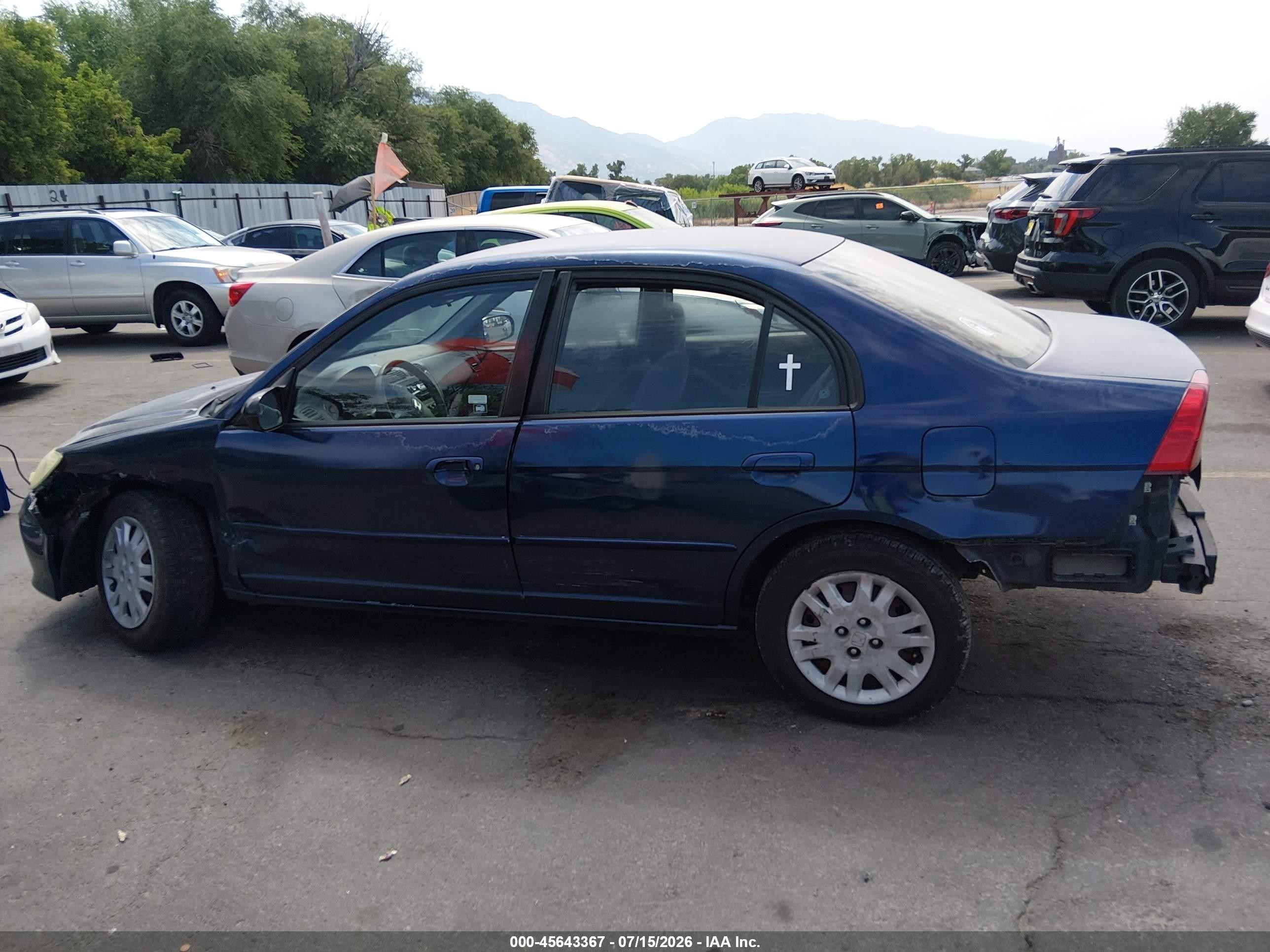 2004 Honda Civic Lx Blue vin: 2HGES16614H530448