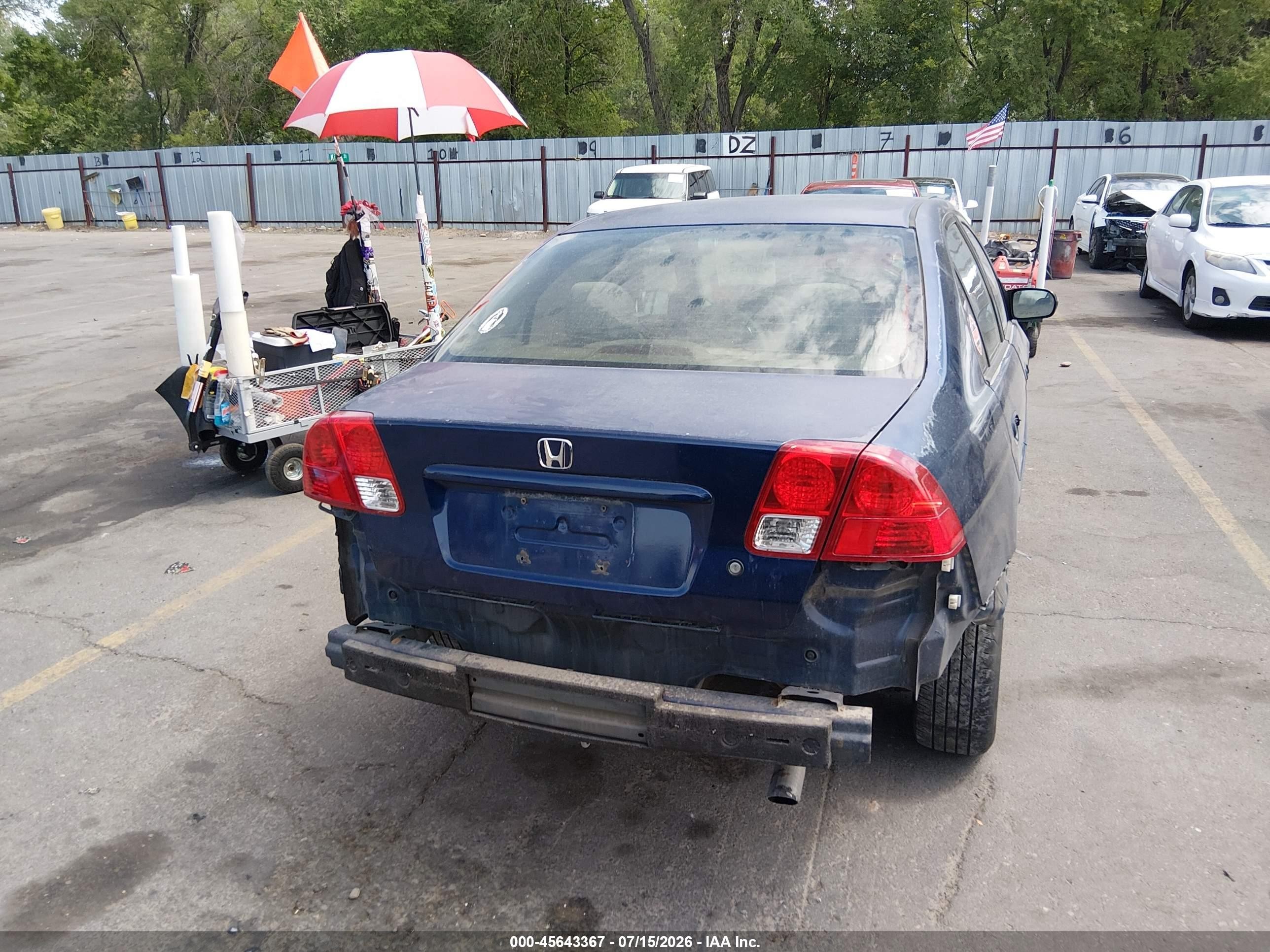 2004 Honda Civic Lx Blue vin: 2HGES16614H530448